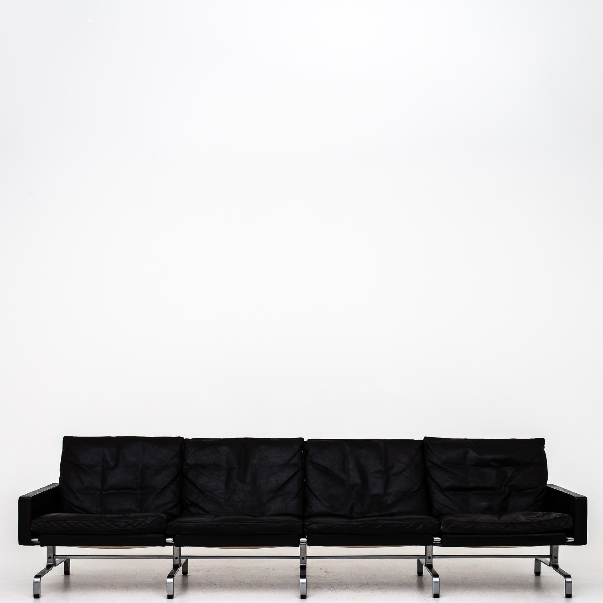 Leather 4-Seat Sofa by Poul Kjærholm