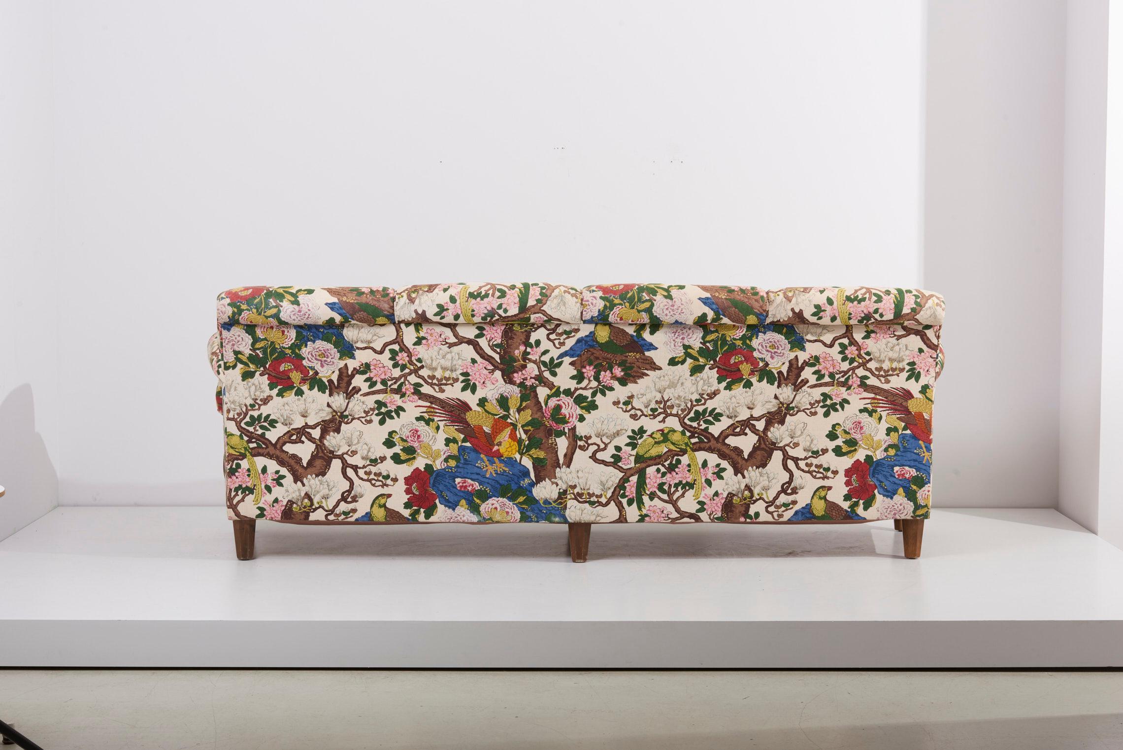 4-Seat Sofa with Floral Fabric by Josef Frank for Svenskt Tenn, 1950s 3