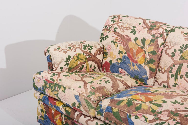 Swedish 4-Seat Sofa with Floral Fabric by Josef Frank for Svenskt Tenn, 1950s