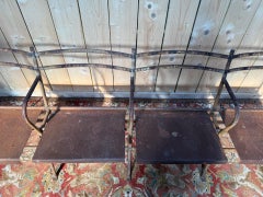 4-Seater Theater Bench – Industrial Style – Iron and Sheet Metal – Early 20th Ce