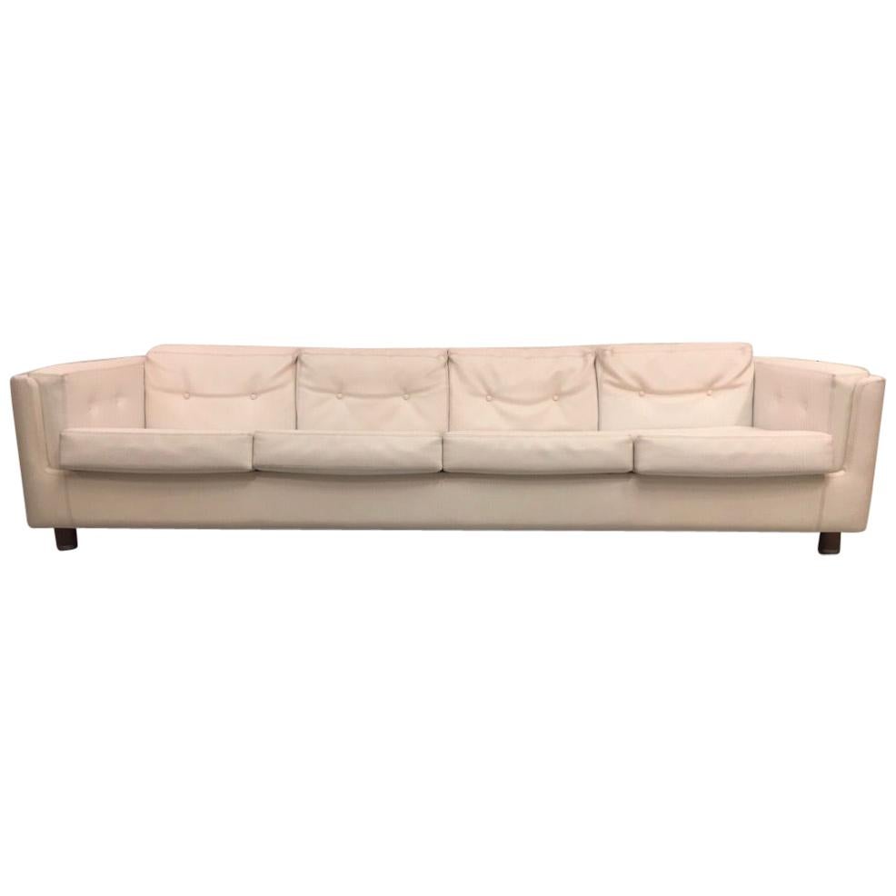 4-Seat White Faux Leather "Montenapo" Sofa by Zanotta, Italy, 1965 For Sale