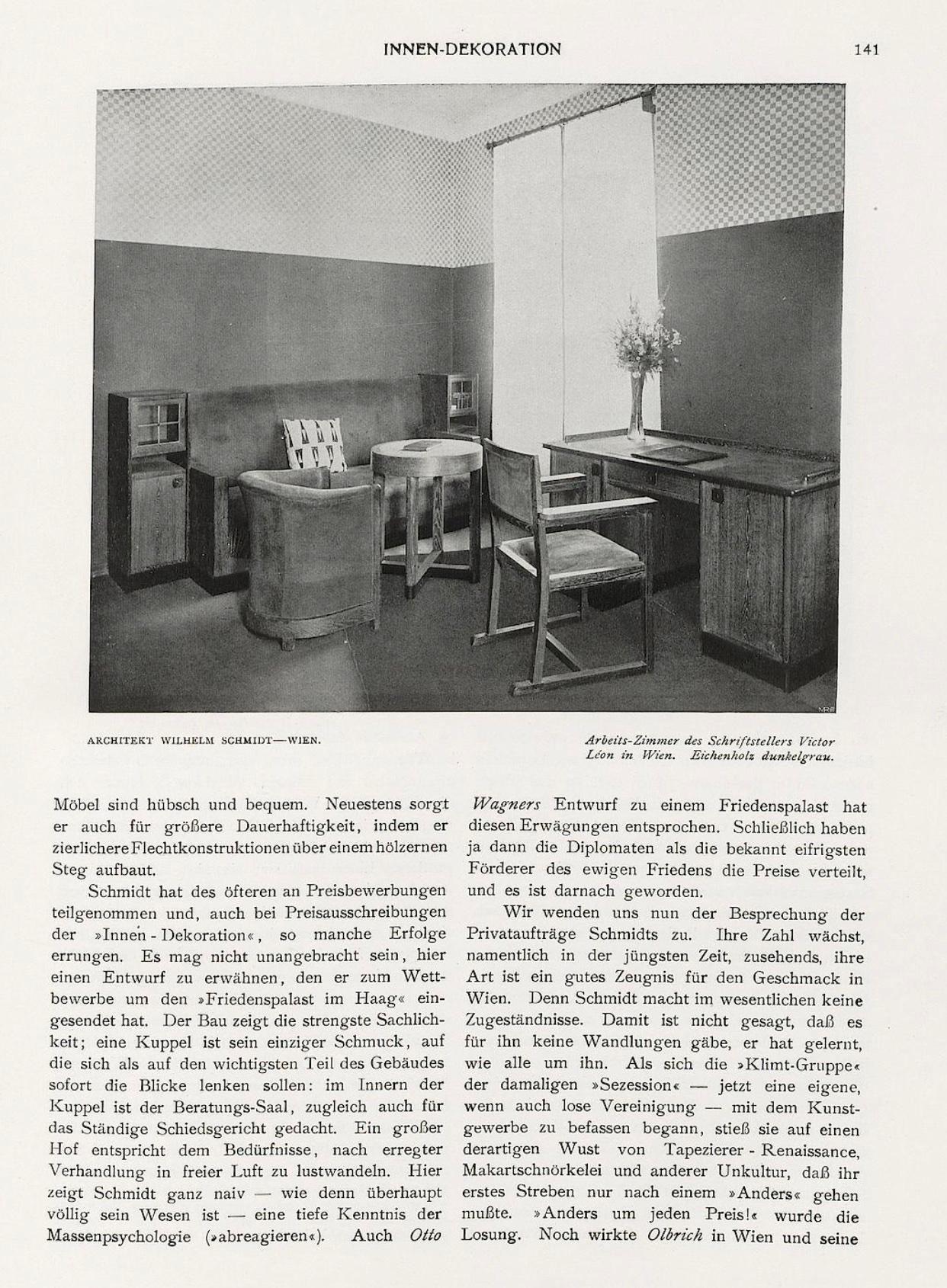 4 sezessionistische Sessel von Wilhelm Schmidt (Student J. Hoffmann), Wien 1908 im Angebot 4
