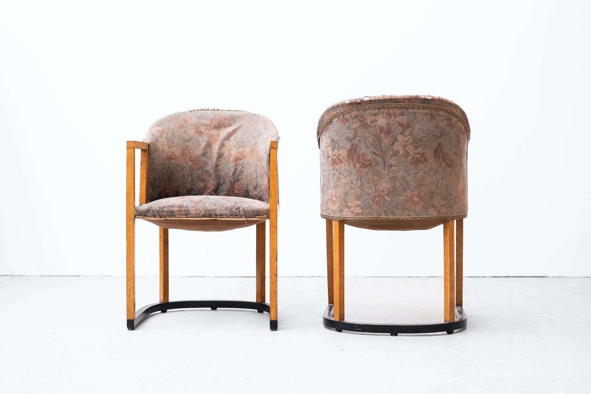 Early 20th Century 4 secessionistic armchairs by Wilhelm Schmidt (Student J. Hoffmann), Vienna 1908 For Sale