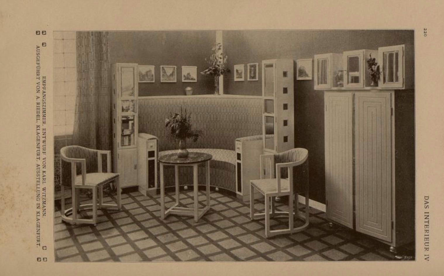 4 sillones secesionistas de Wilhelm Schmidt (Estudiante J. Hoffmann), Viena 1908 en venta 1