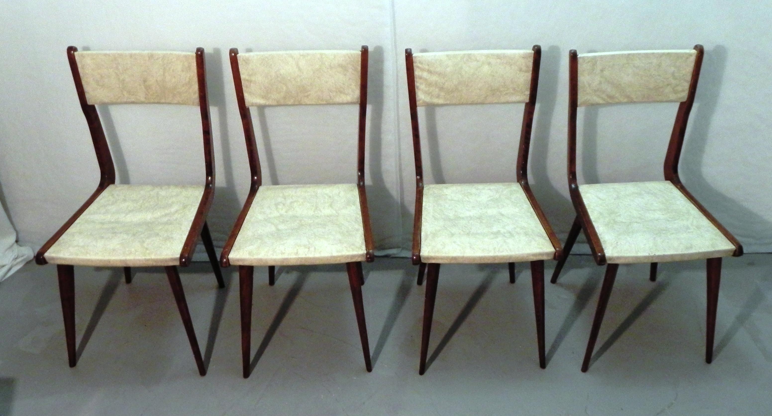 Mid-Century Modern 4 chairs 60s For Sale