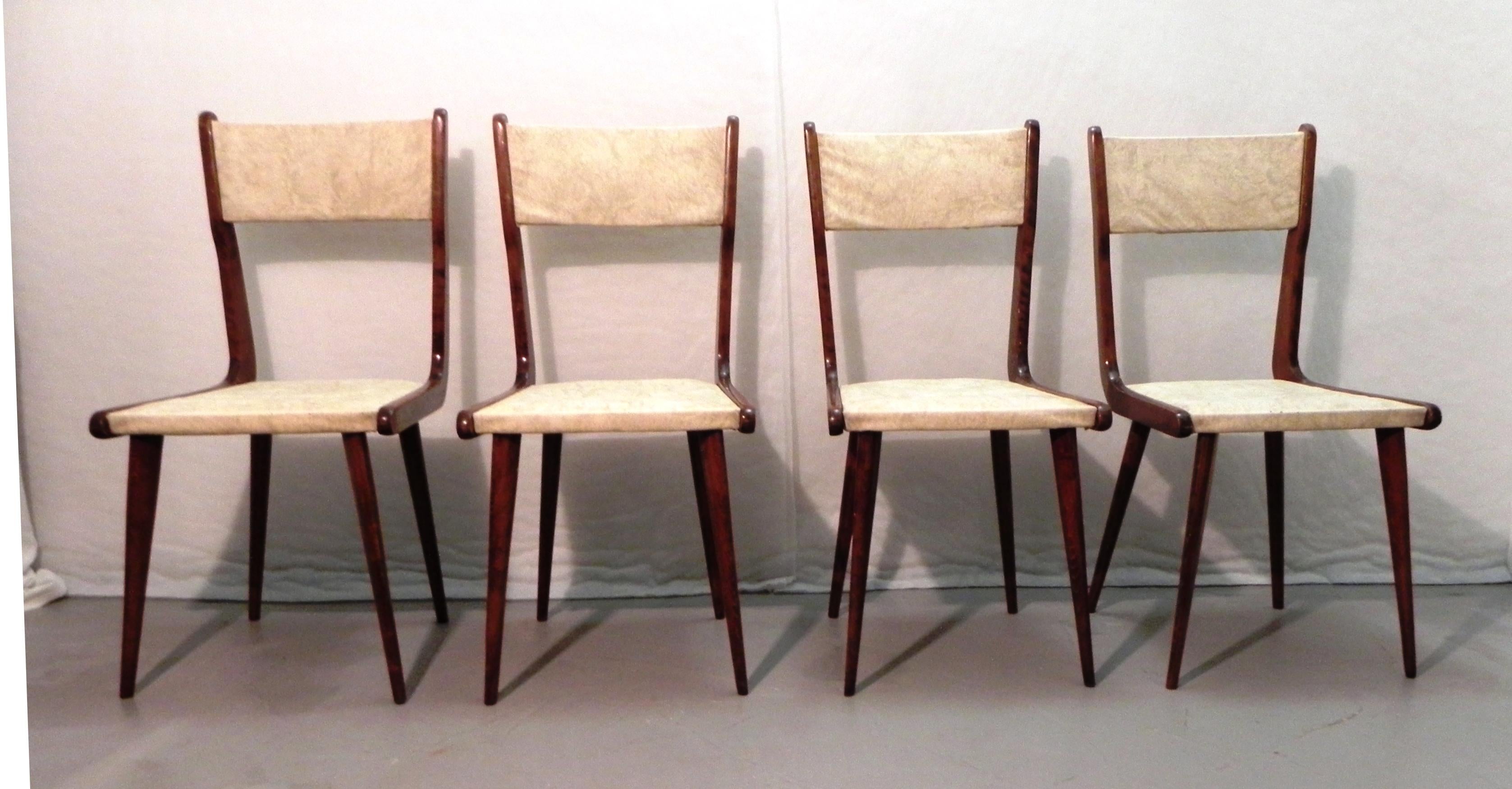 Italian 4 chairs 60s For Sale