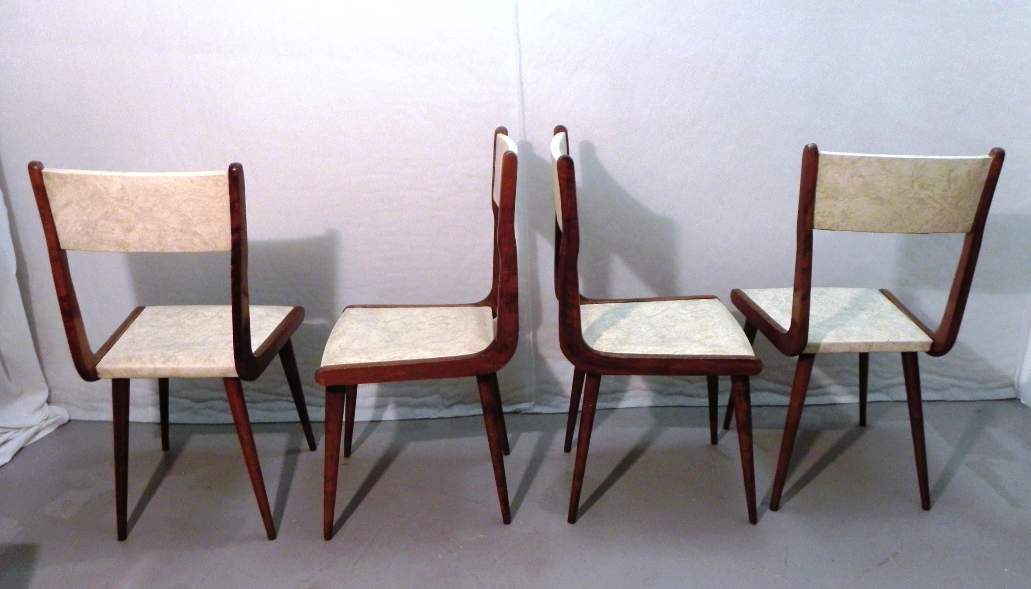 Plastic 4 chairs 60s For Sale