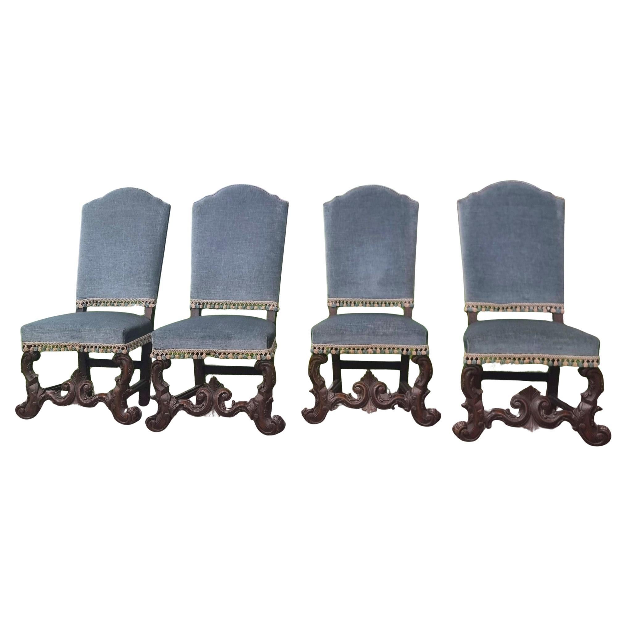4 19th century baroque chairs from stately mansion