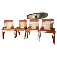 4 Bent plywood chairs by Gigi Sabadin for Stilwood 1979