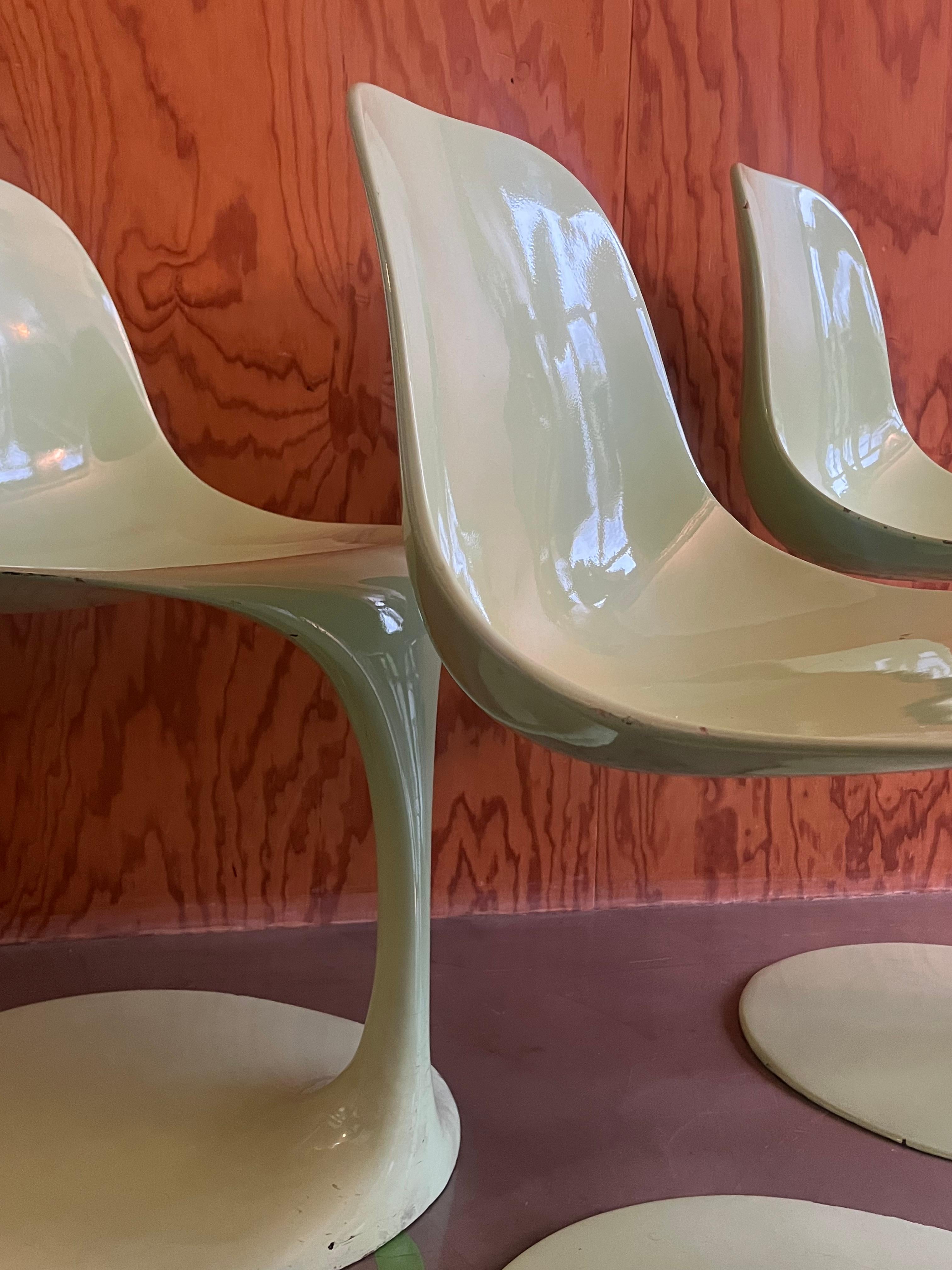 4 sedie in vetroresina made in Italy disegno Rudi Bonzanini per Tecnosalotto  In Fair Condition In Milano, IT