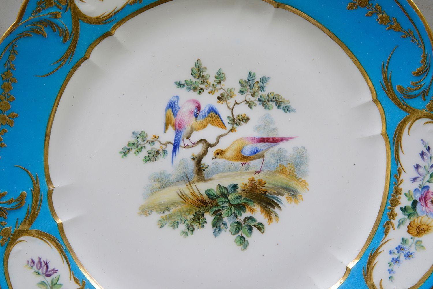 4 assiettes en porcelaine de style Serve, C19th Bon état - En vente à Brighton, Sussex
