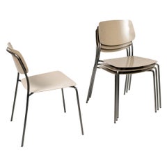 Le Corbusier Tan,  Felber C18 Indoor/Outdoor chairs by Dietiker , Set of 4