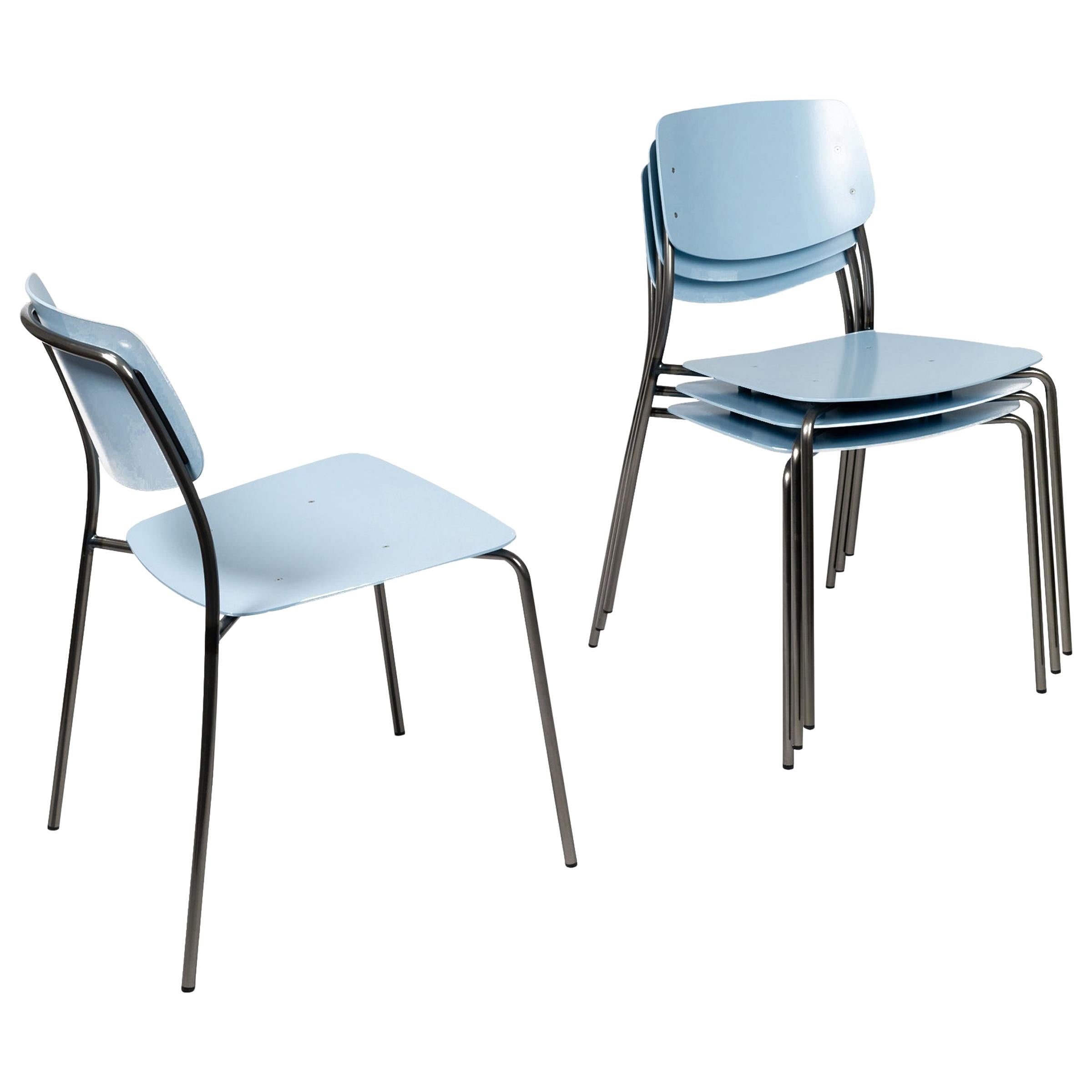 Arik Levy Blue,  Felber C18 Indoor/Outdoor chairs by Dietiker , Set of 4