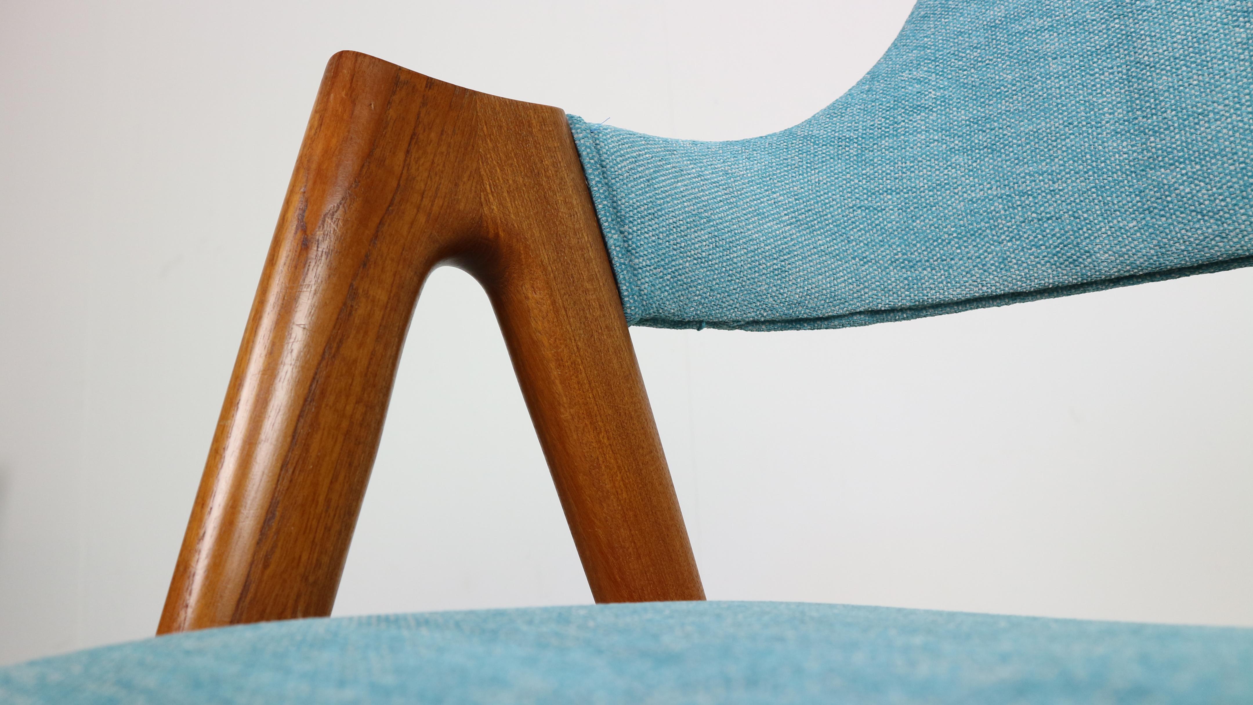 Mid-20th Century 4, Set of Two Teak Compass Chairs by Kai Kristiansen for SVA Møbler