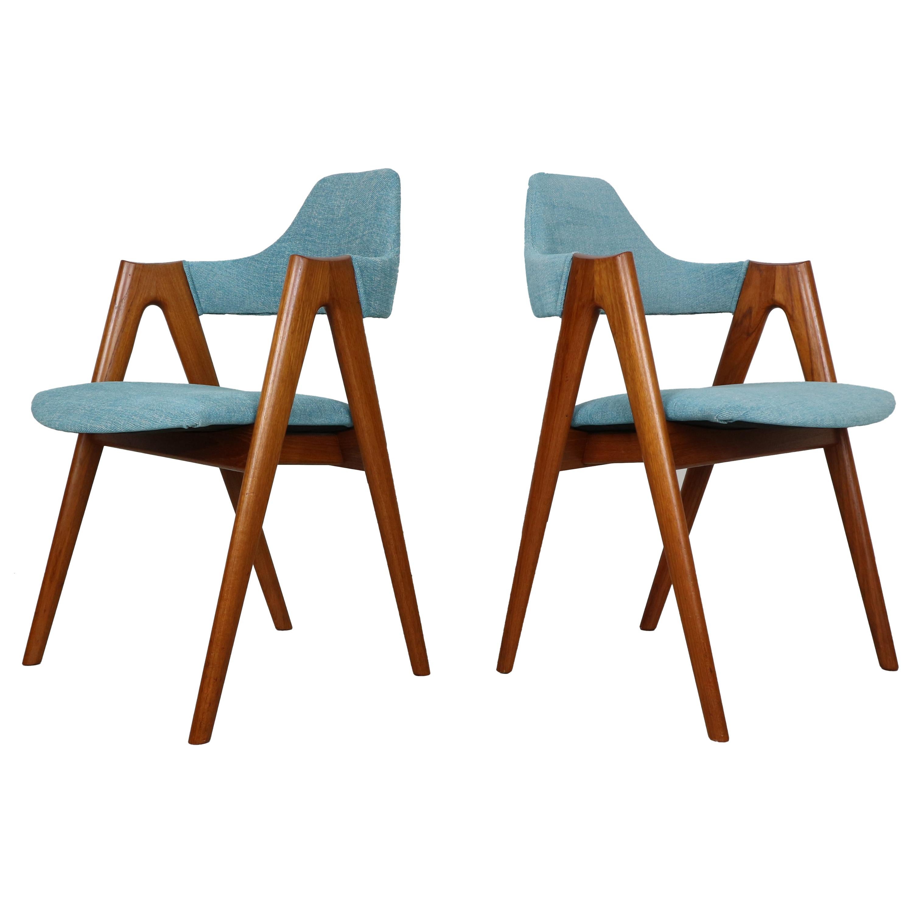 4, Set of Two Teak Compass Chairs by Kai Kristiansen for SVA Møbler