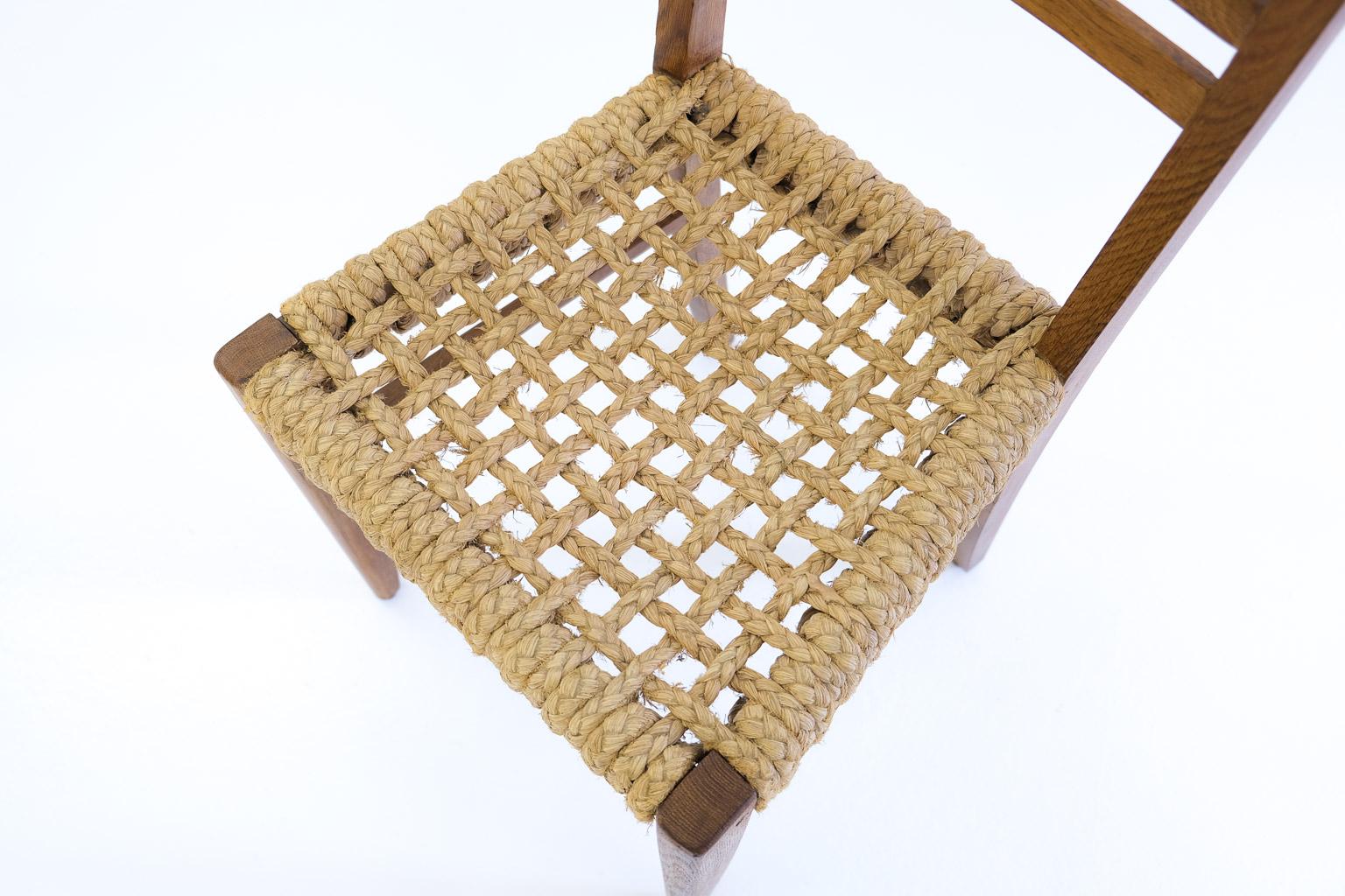 4-Set Esszimmerstühle mit geschwungenem Seil von Frida Minet und Adrien Audoux für Vibo Vesoul im Angebot 5
