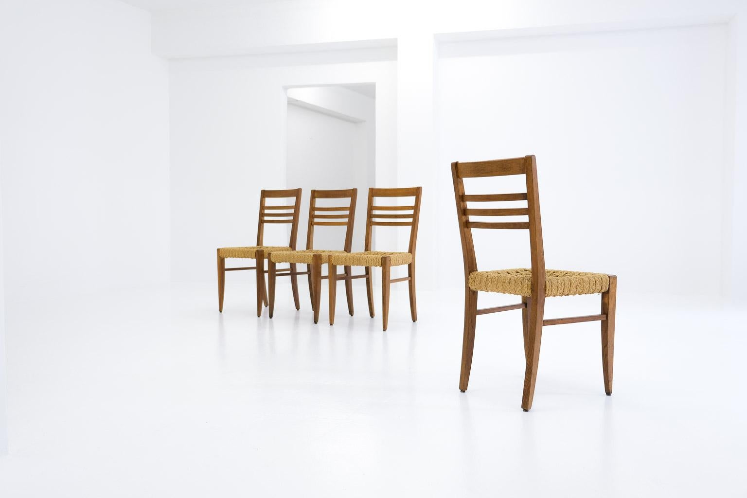 4-Set Slung Rope Dining Chairs by Frida Minet and Adrien Audoux for Vibo Vesoul For Sale 2