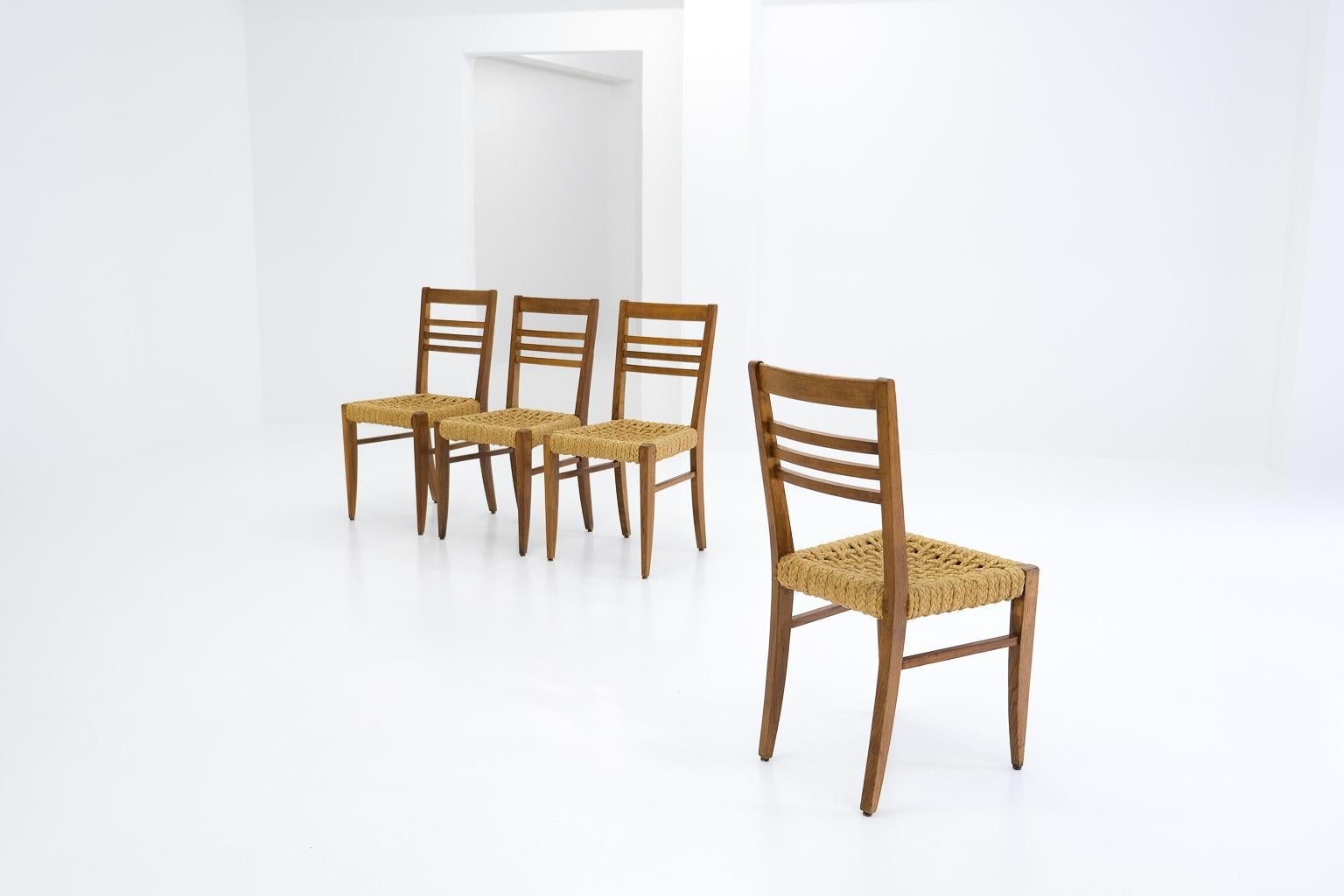 4-Set Slung Rope Dining Chairs by Frida Minet and Adrien Audoux for Vibo Vesoul For Sale 3