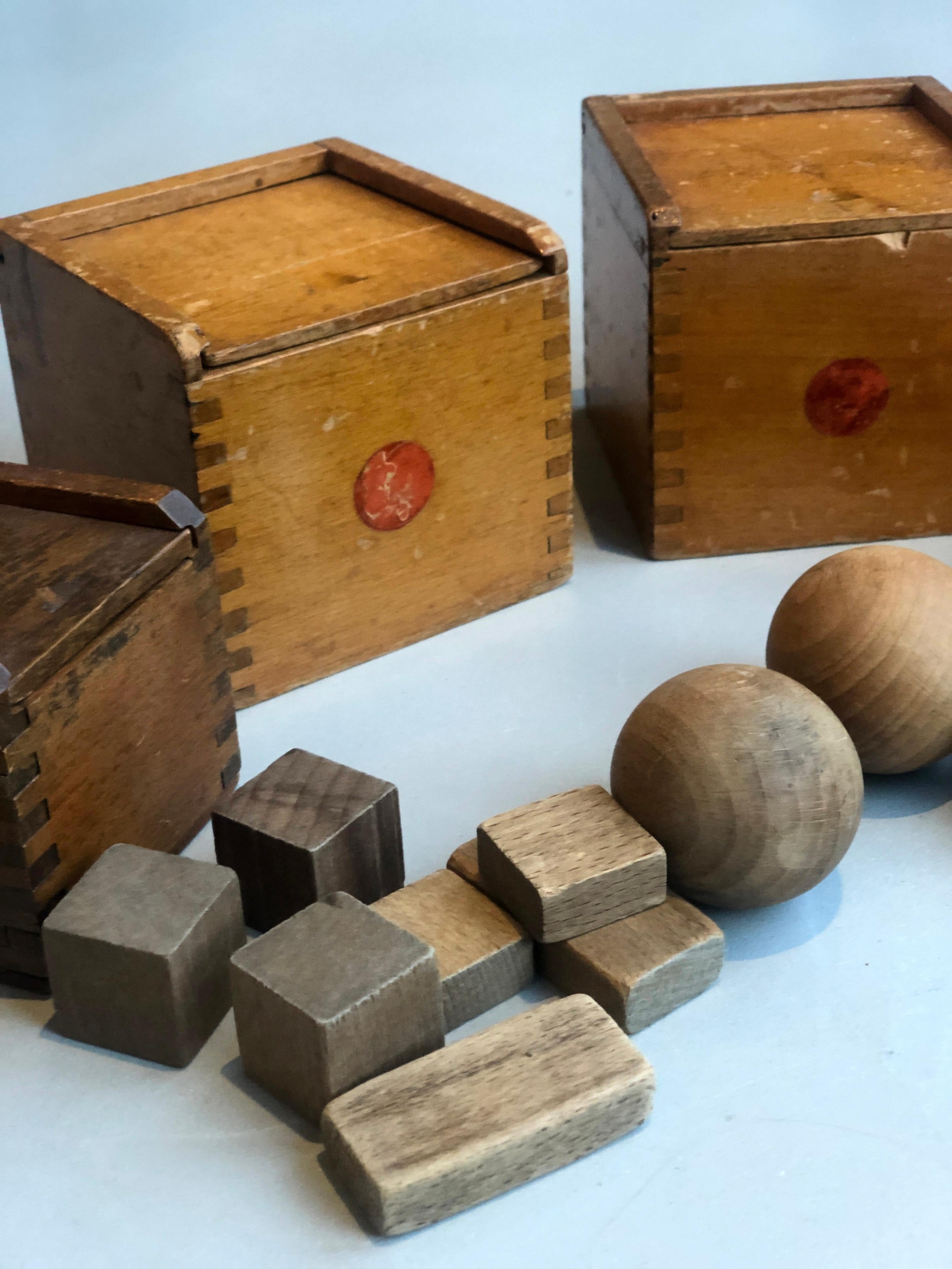 Dutch 4 sets Children Toy Blocks, De Stijl, Amsterdam School, Berlage, 1920's For Sale