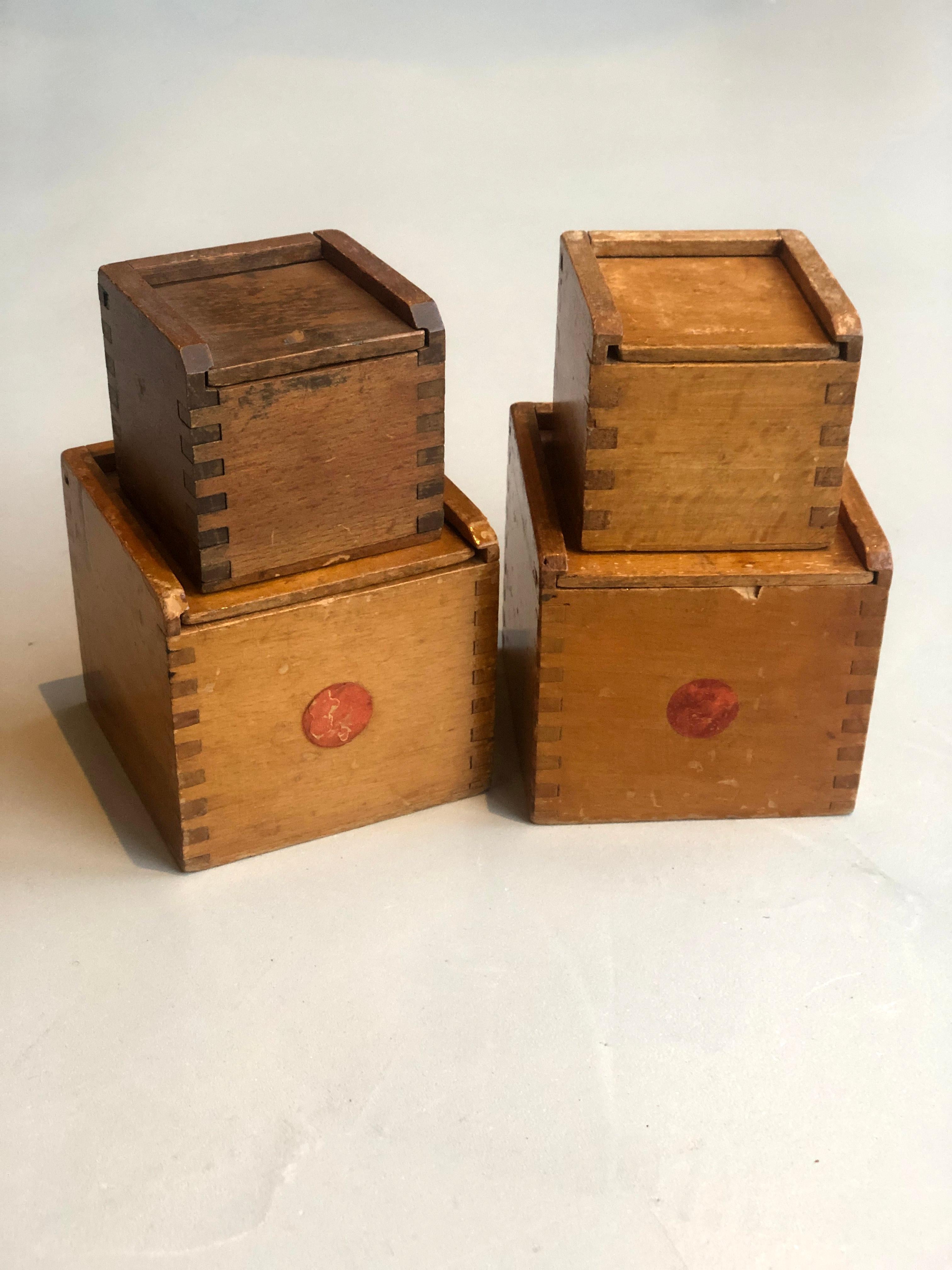 Wood 4 sets Children Toy Blocks, De Stijl, Amsterdam School, Berlage, 1920's For Sale