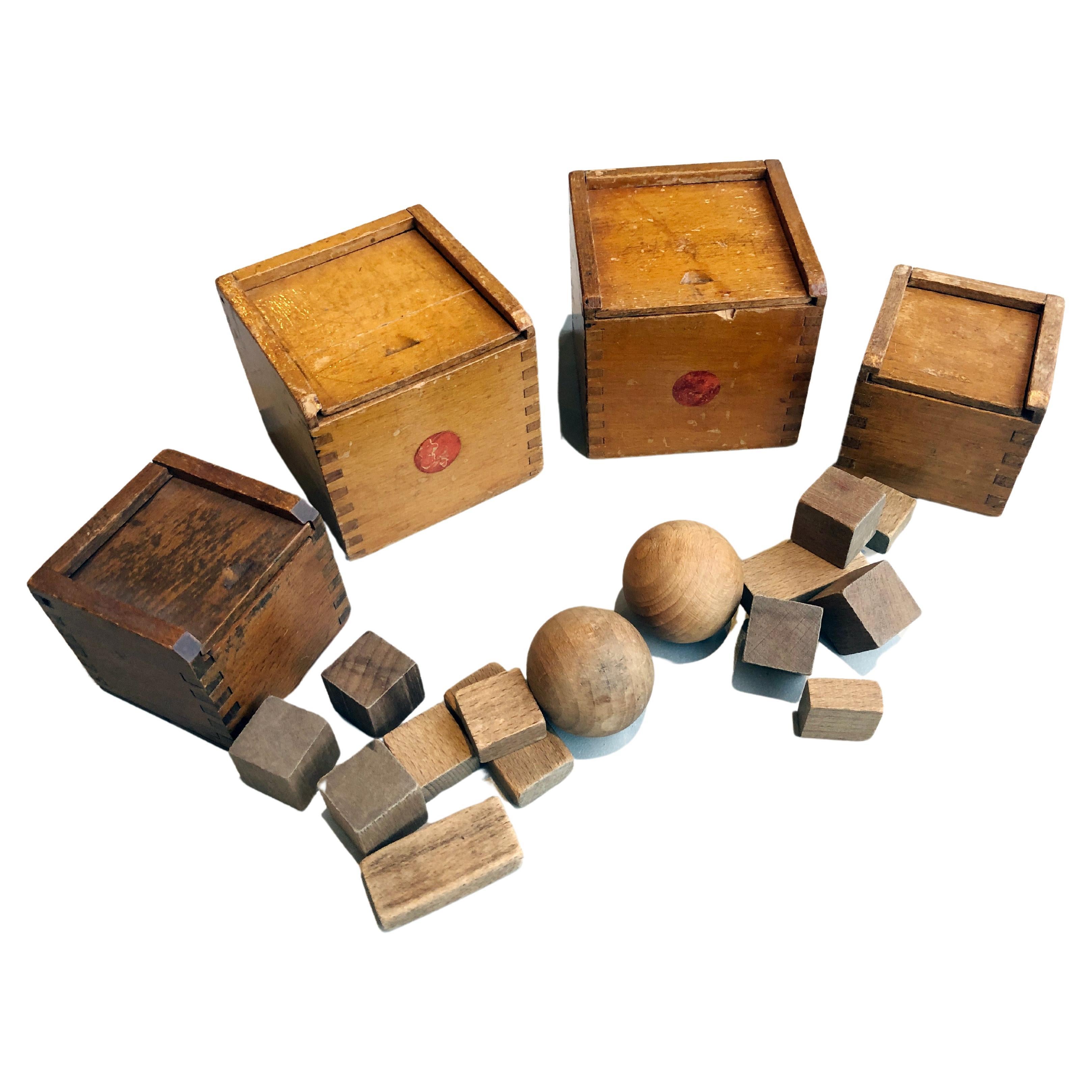 4 sets Children Toy Blocks, De Stijl, Amsterdam School, Berlage, 1920's For Sale
