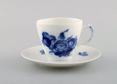 4 Sets of Royal Copenhagen Blue Flower Braided, Espresso Cup and Saucer