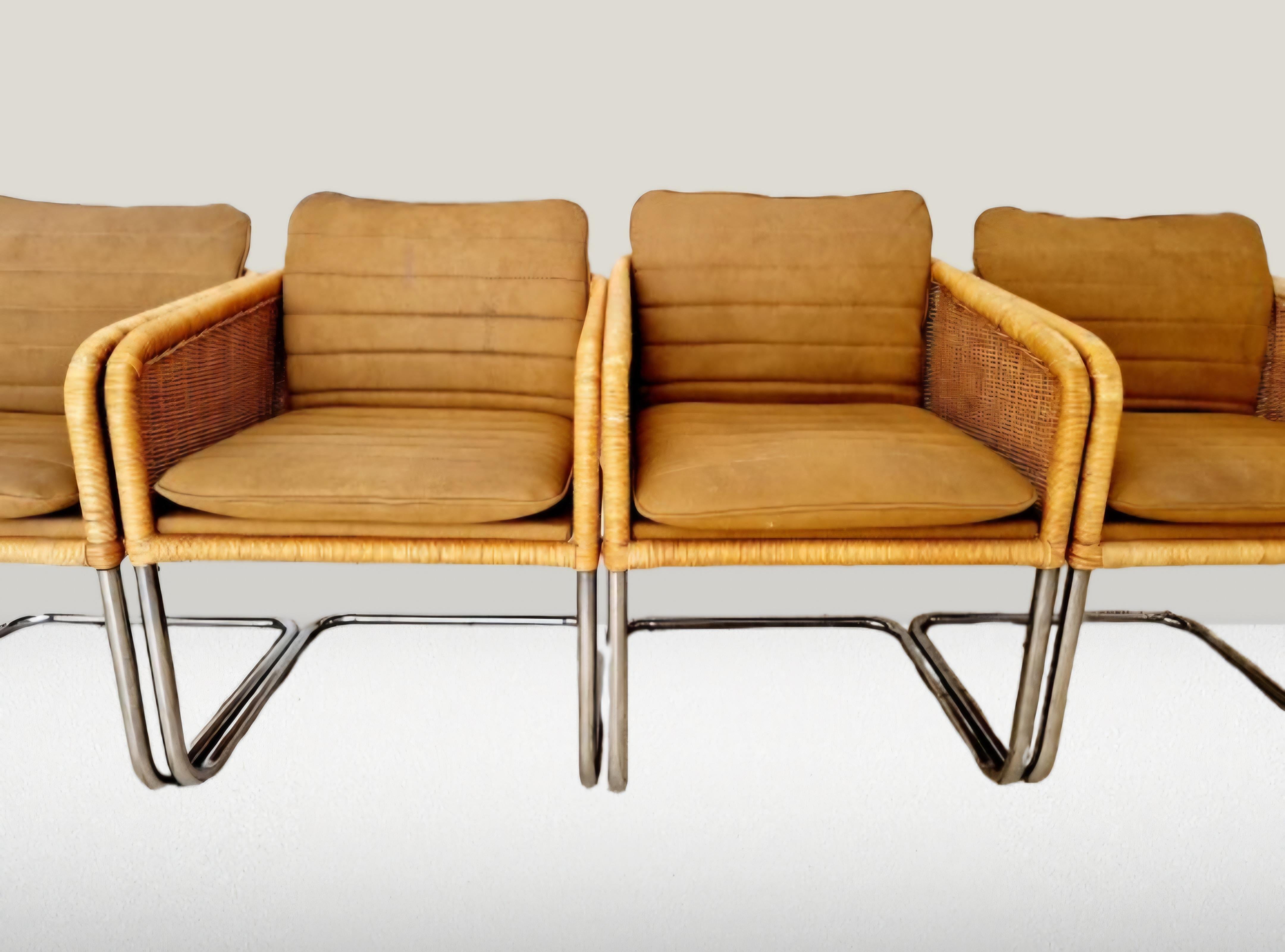 4 chaises de salle à manger Shelby Williams à la manière de Fabricius et Kastholm en vente 3