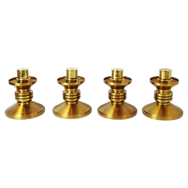 4 Small SilverPlated Candlesticks with a Very Beautiful Decoration of