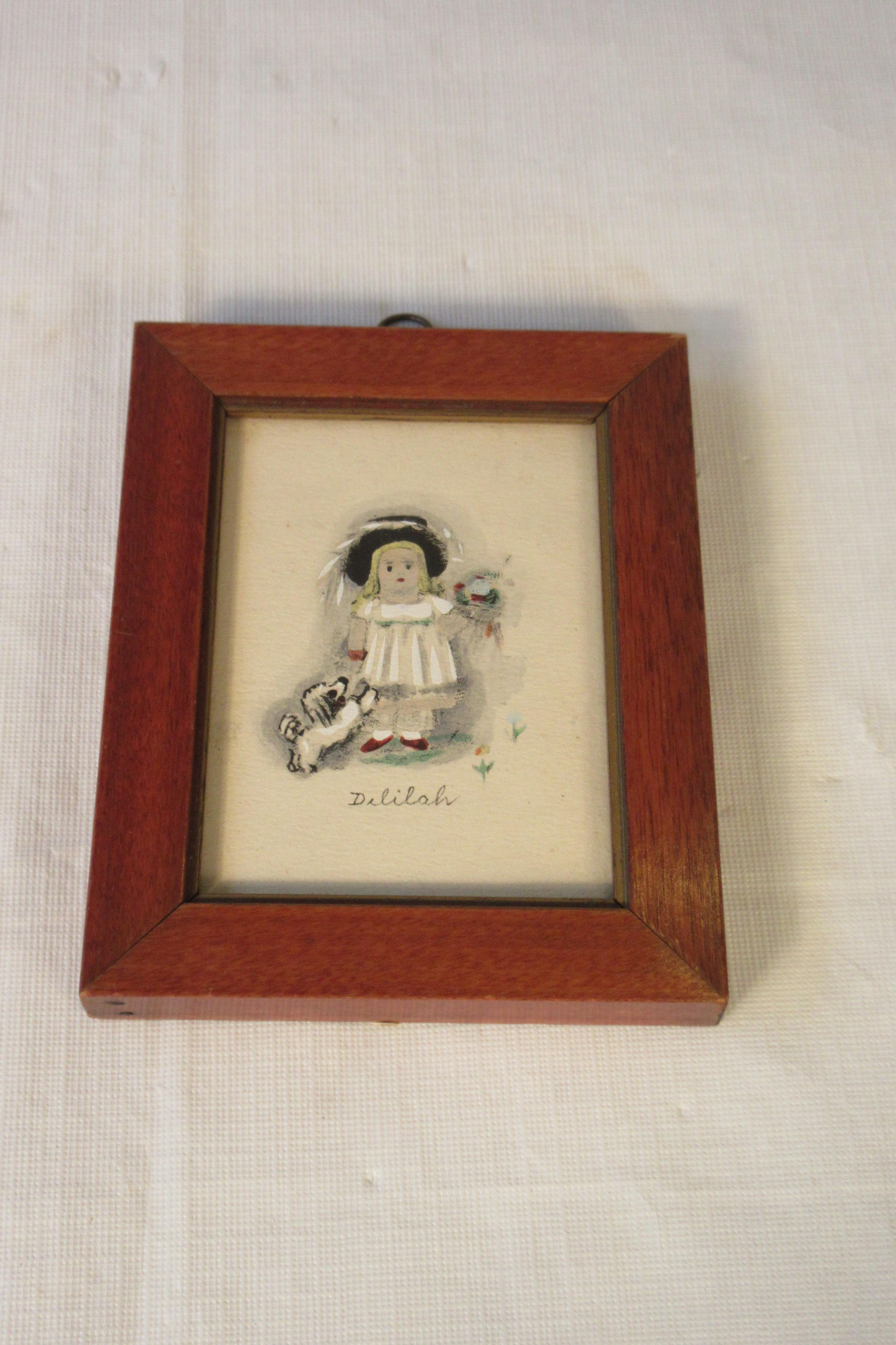 4 Small Water Colors of 19th Century Children For Sale 6
