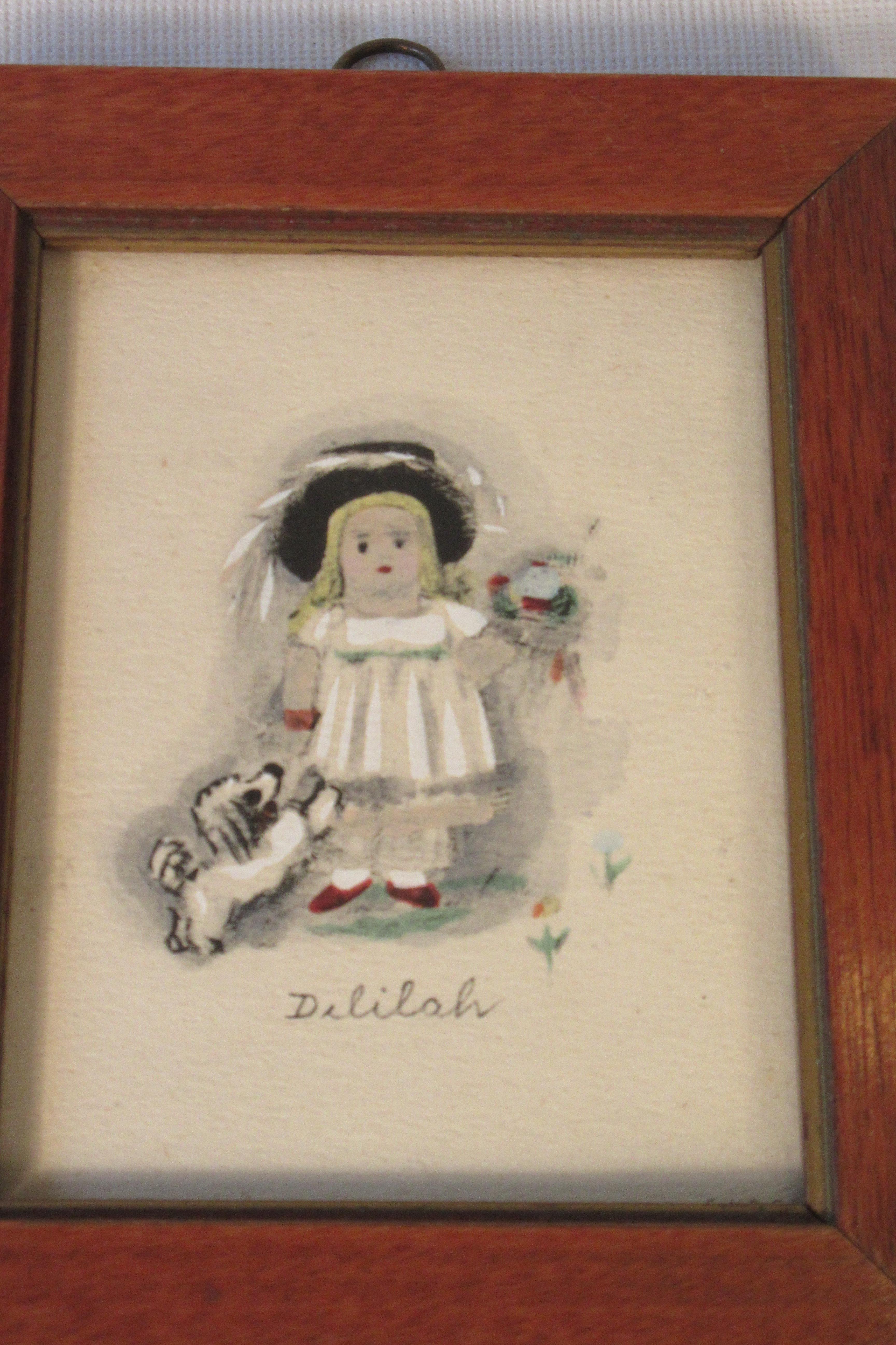 4 Small Water Colors of 19th Century Children For Sale 7