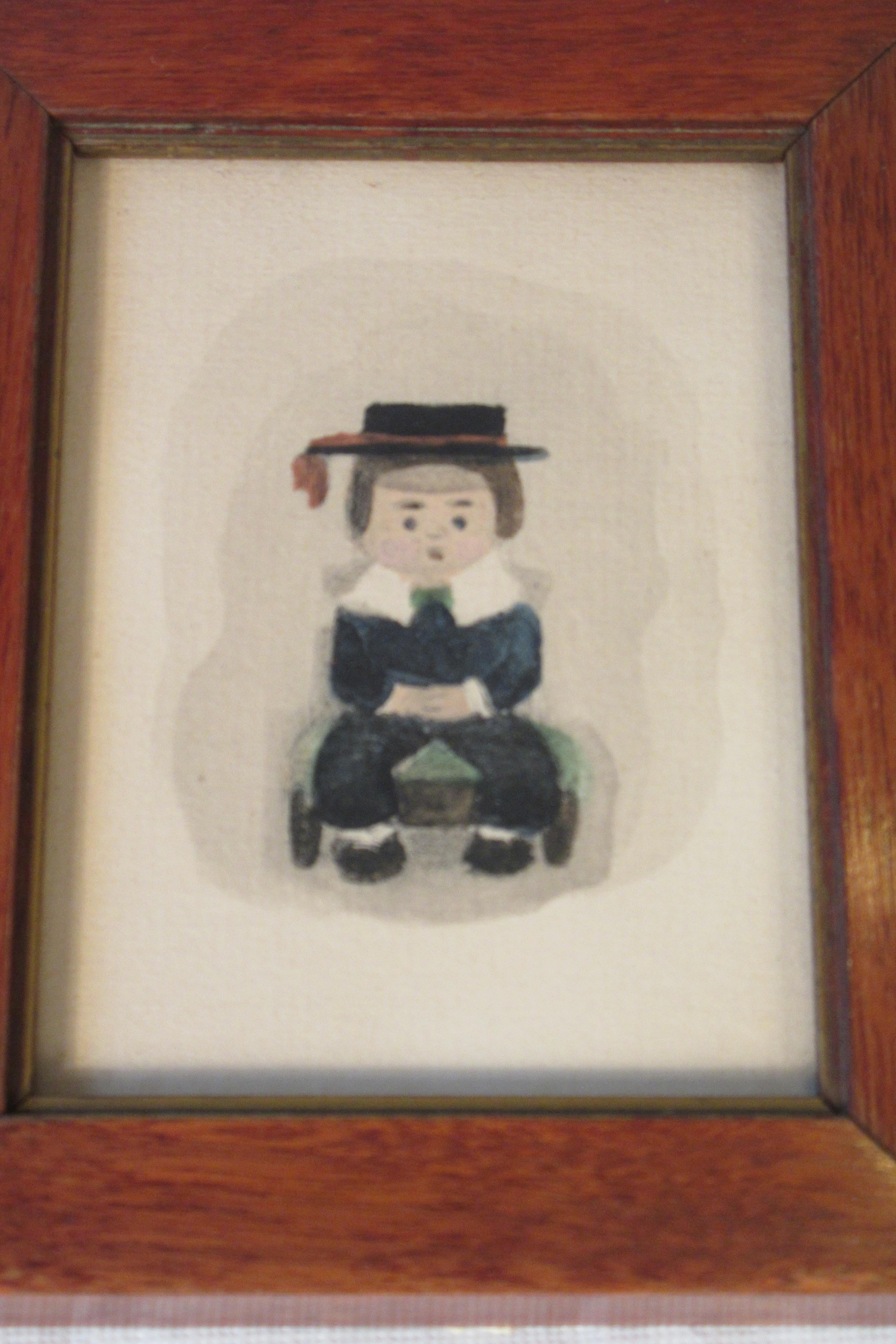 4 Small Water Colors of 19th Century Children For Sale 3