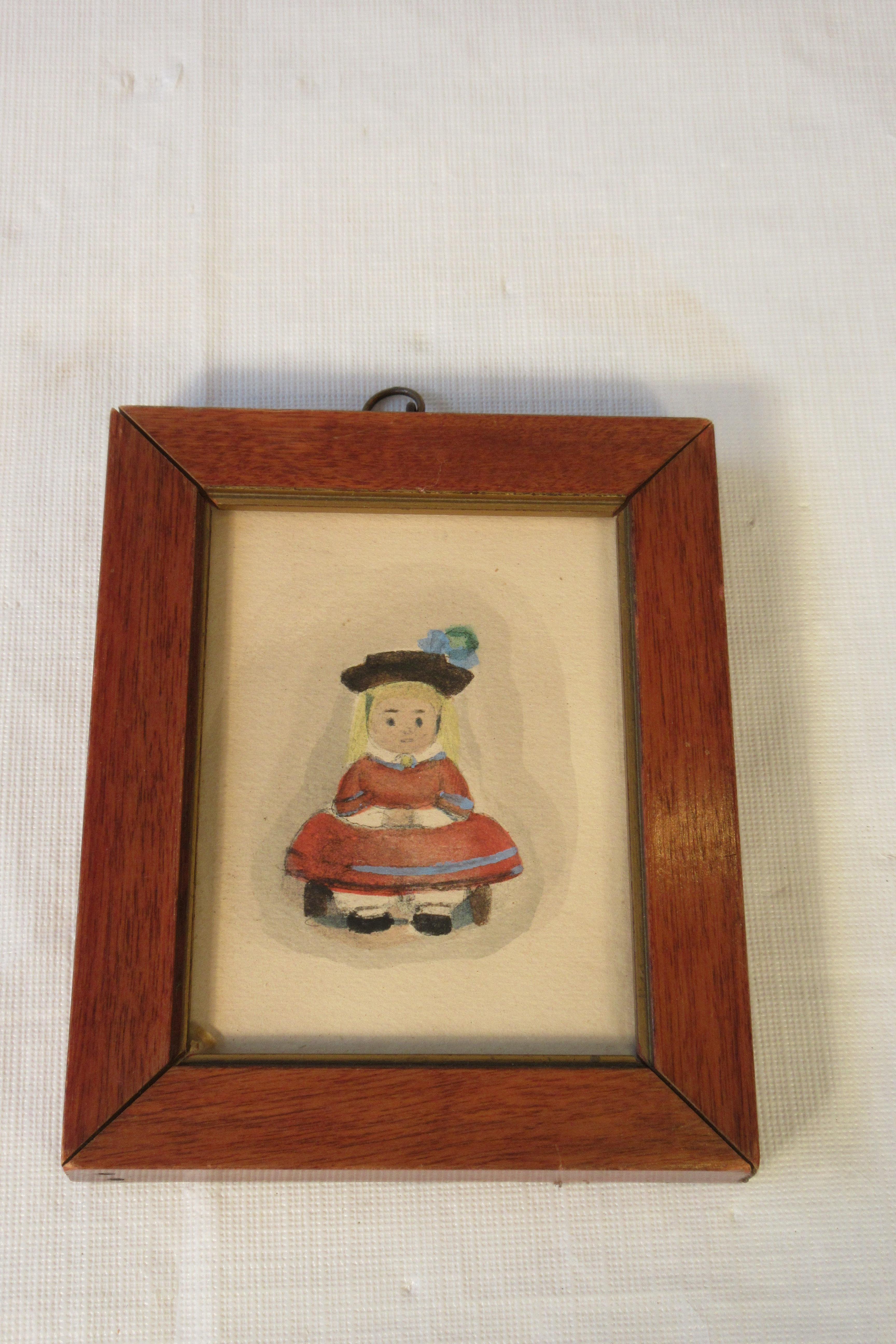 4 Small Water Colors of 19th Century Children For Sale 4