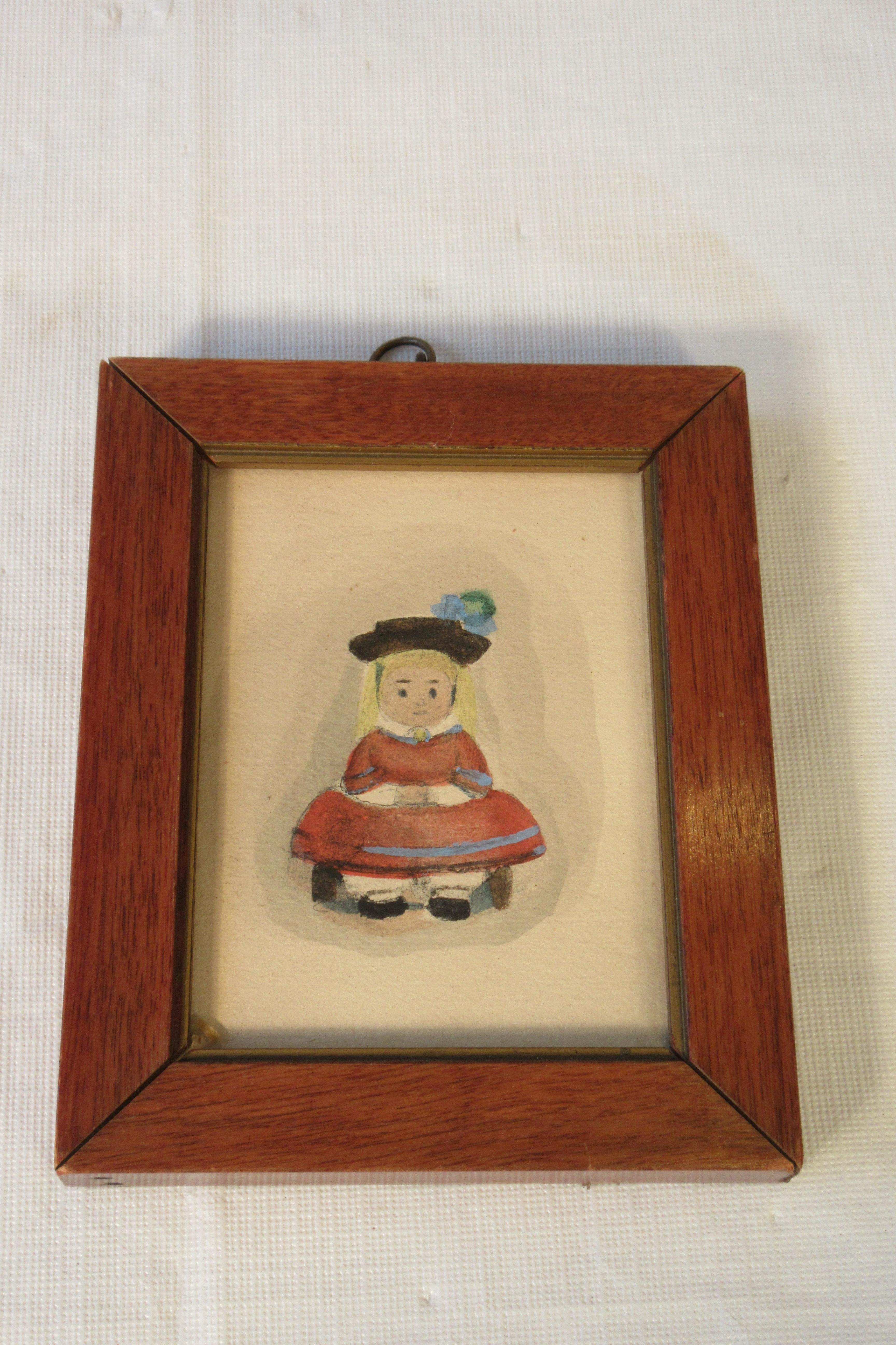 4 Small Water Colors of 19th Century Children For Sale 5