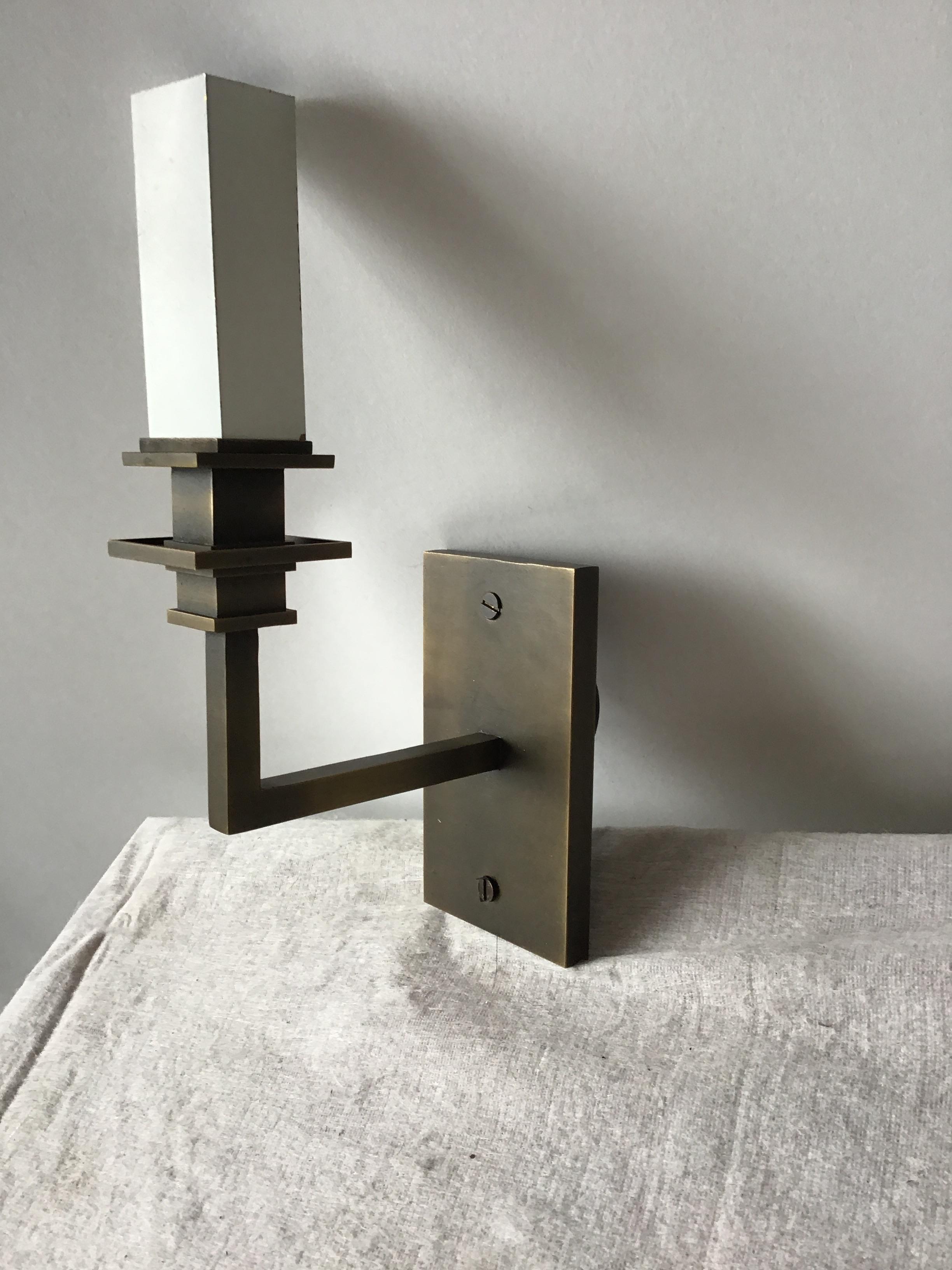 4 Solid Bronze Sconces by the Urban Electric Company In Good Condition In Tarrytown, NY