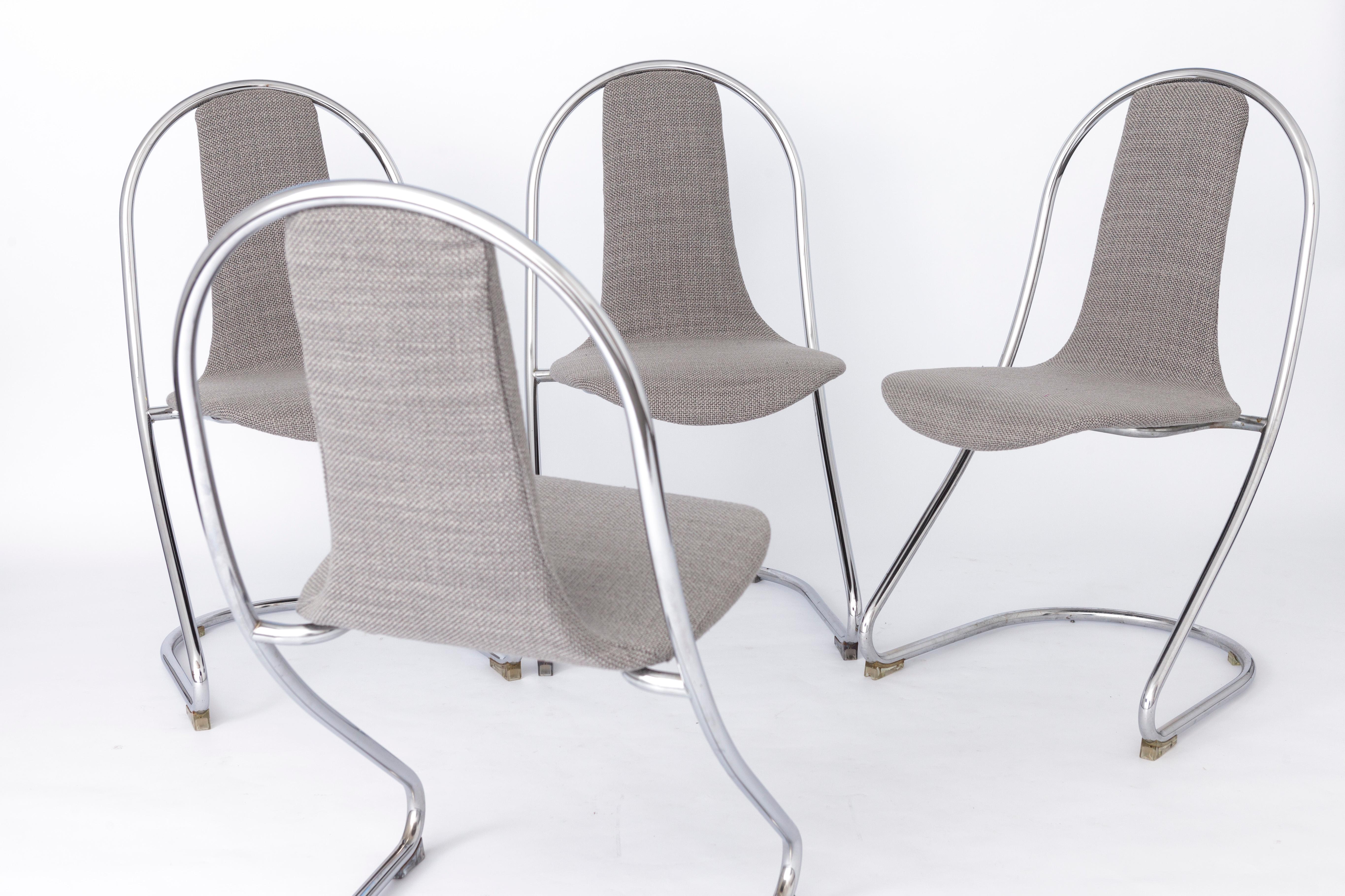 4 Space age chairs 1970s - by Tacke Sitzmöbel, Germany For Sale 2