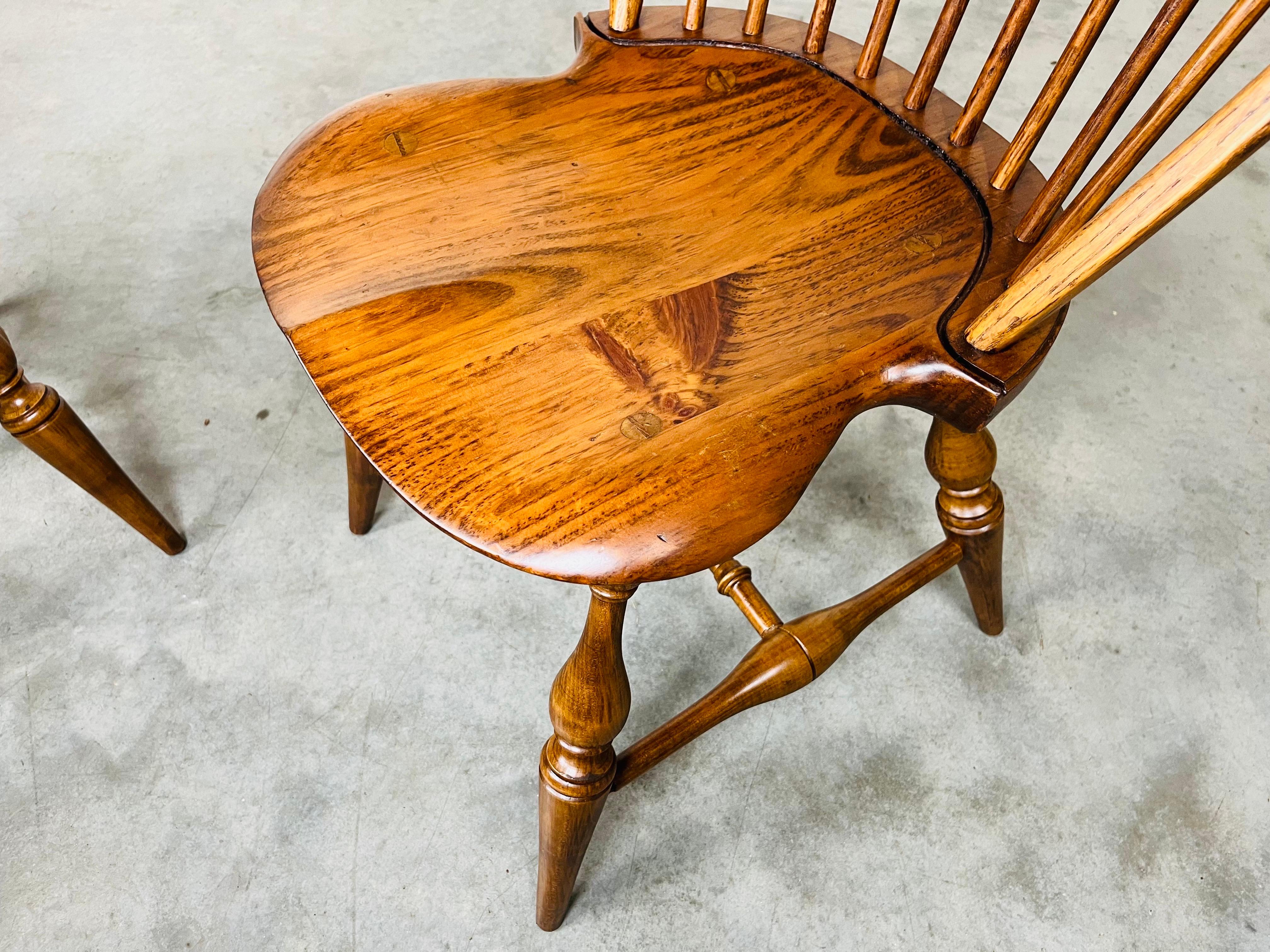 4 Spindle Back Windsor Dining Chairs Mortis & Tenon Joinery Habersham Plantation For Sale 8