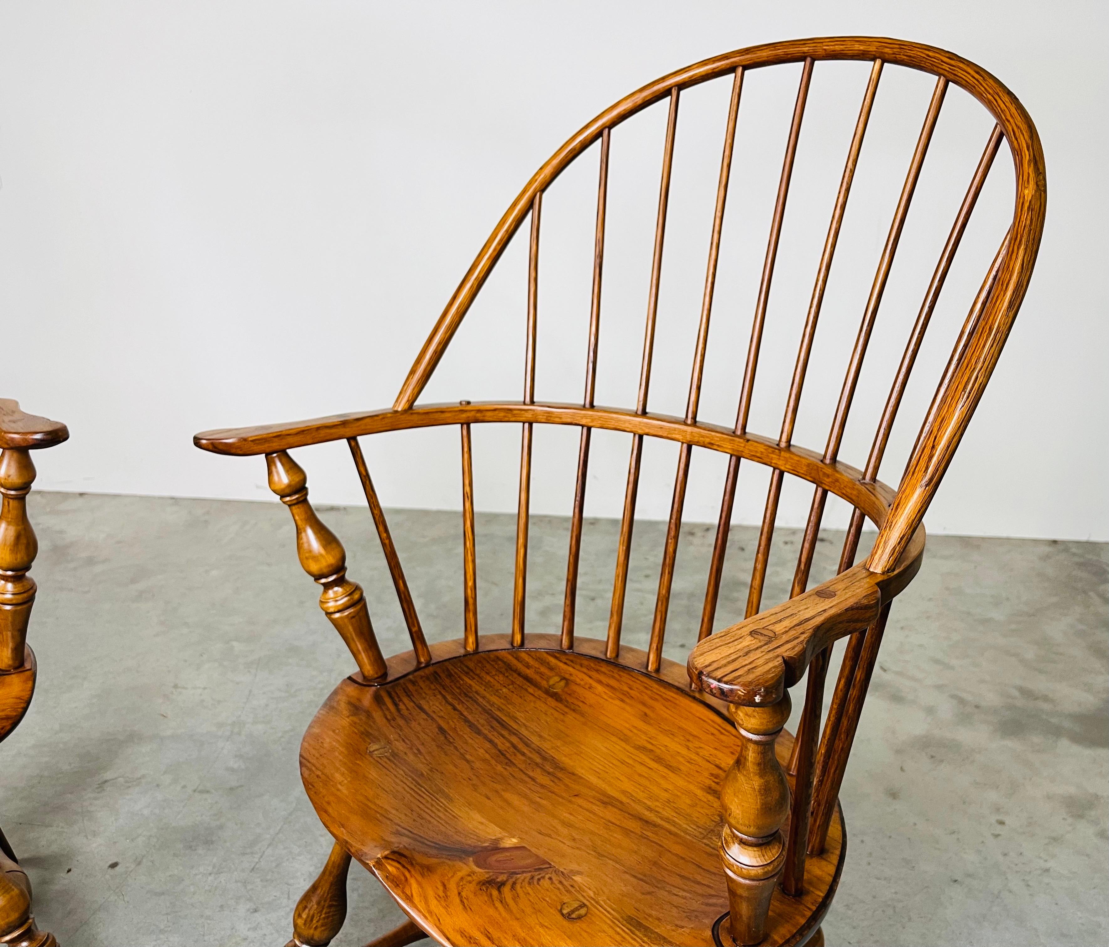 Maple 4 Spindle Back Windsor Dining Chairs Mortis & Tenon Joinery Habersham Plantation For Sale