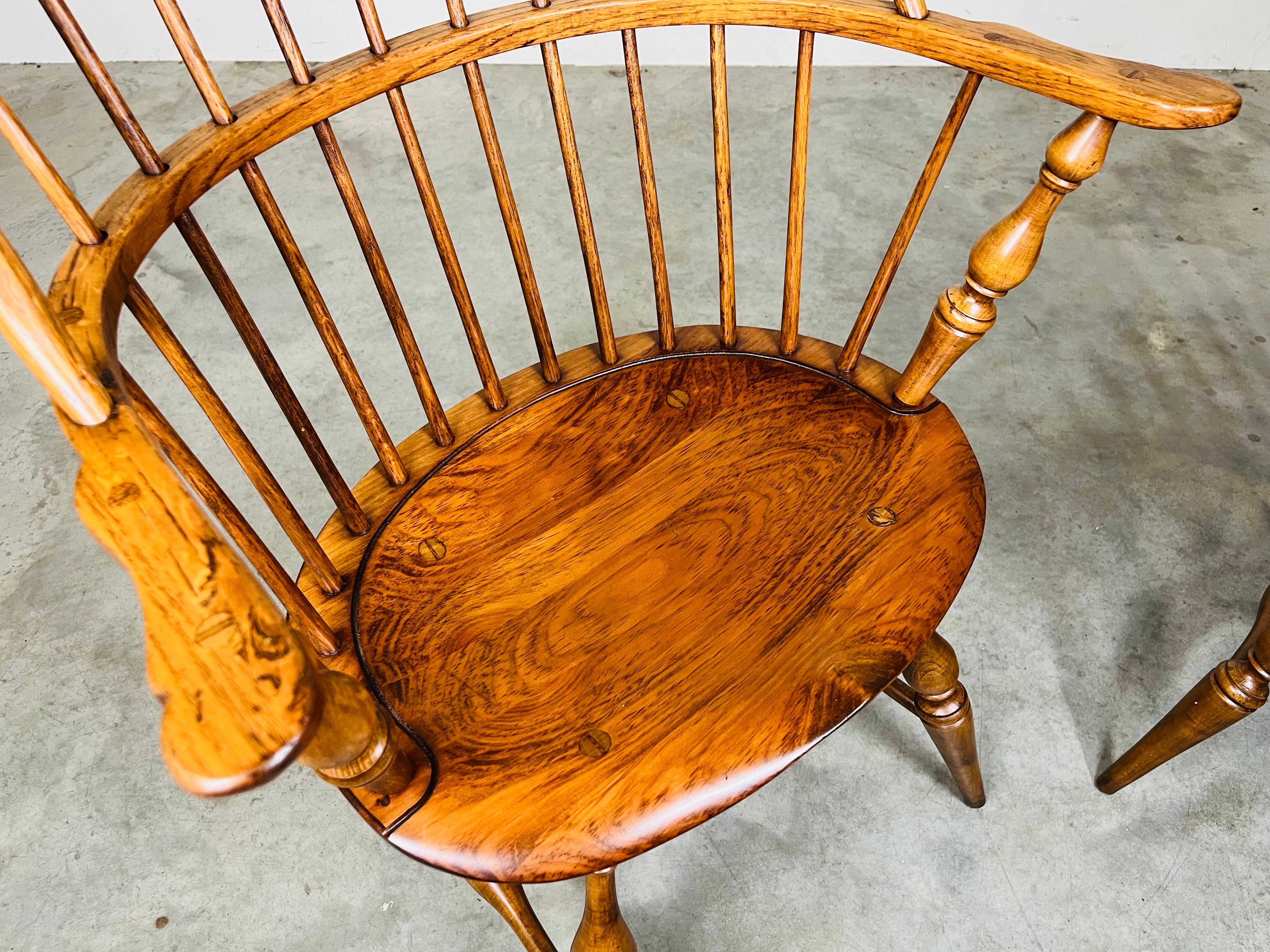 4 Spindle Back Windsor Dining Chairs Mortis & Tenon Joinery Habersham Plantation For Sale 1