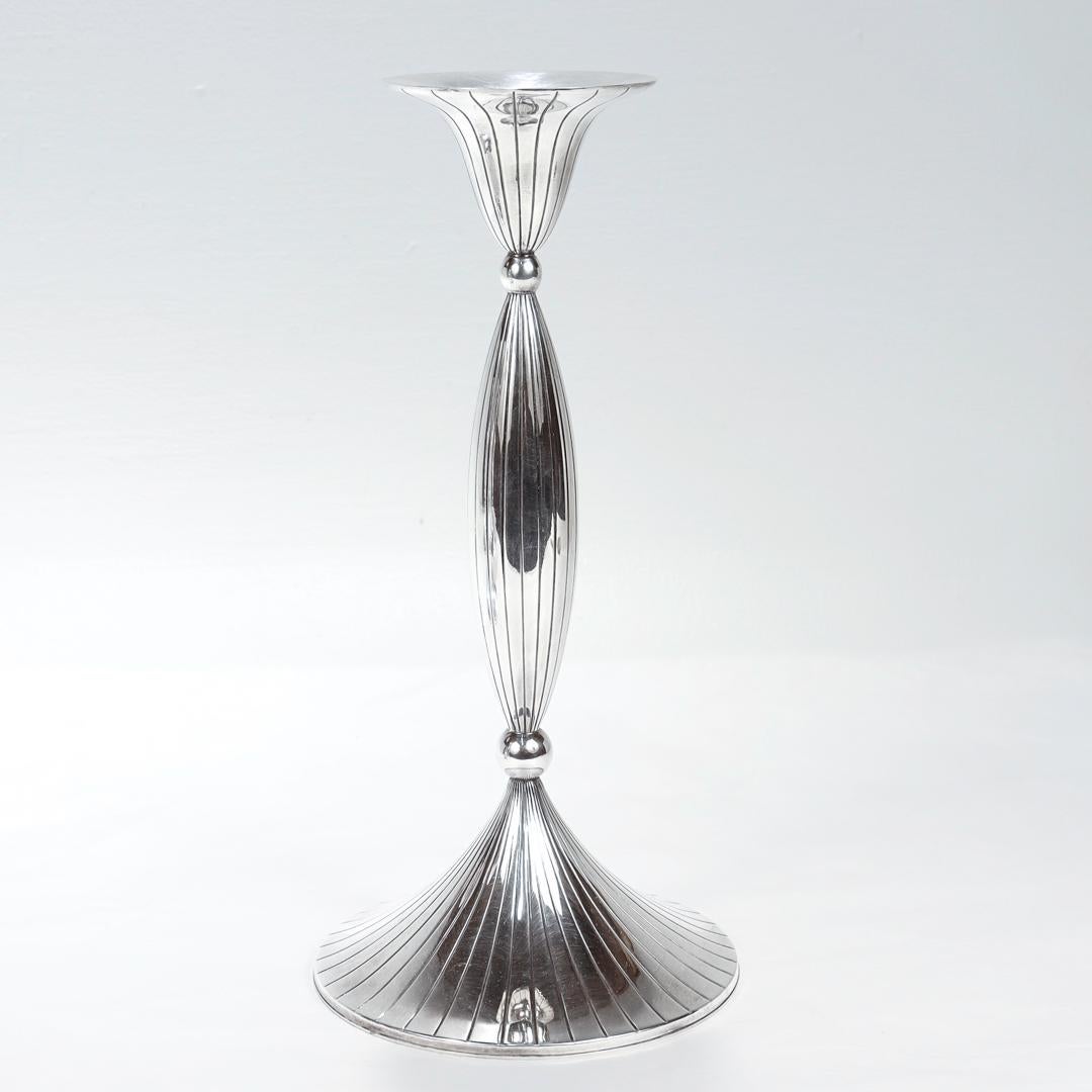 4 Spritzer & Fuhrmann Mid-Century Modern Sterling Silver Candlesticks For Sale 7