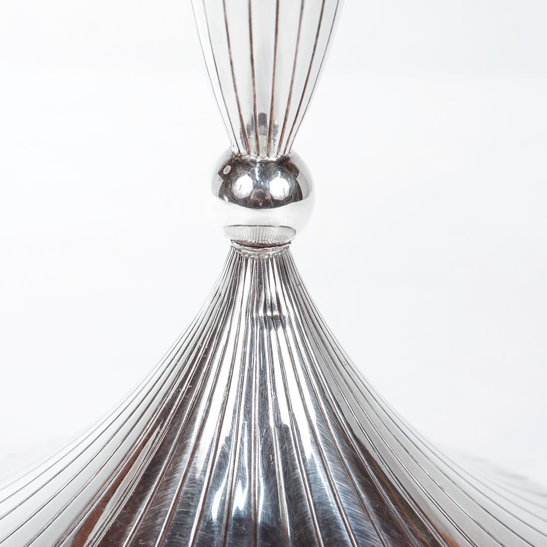 4 chandeliers Spritzer & Fuhrmann en argent sterling moderne du milieu du siècle dernier en vente 9