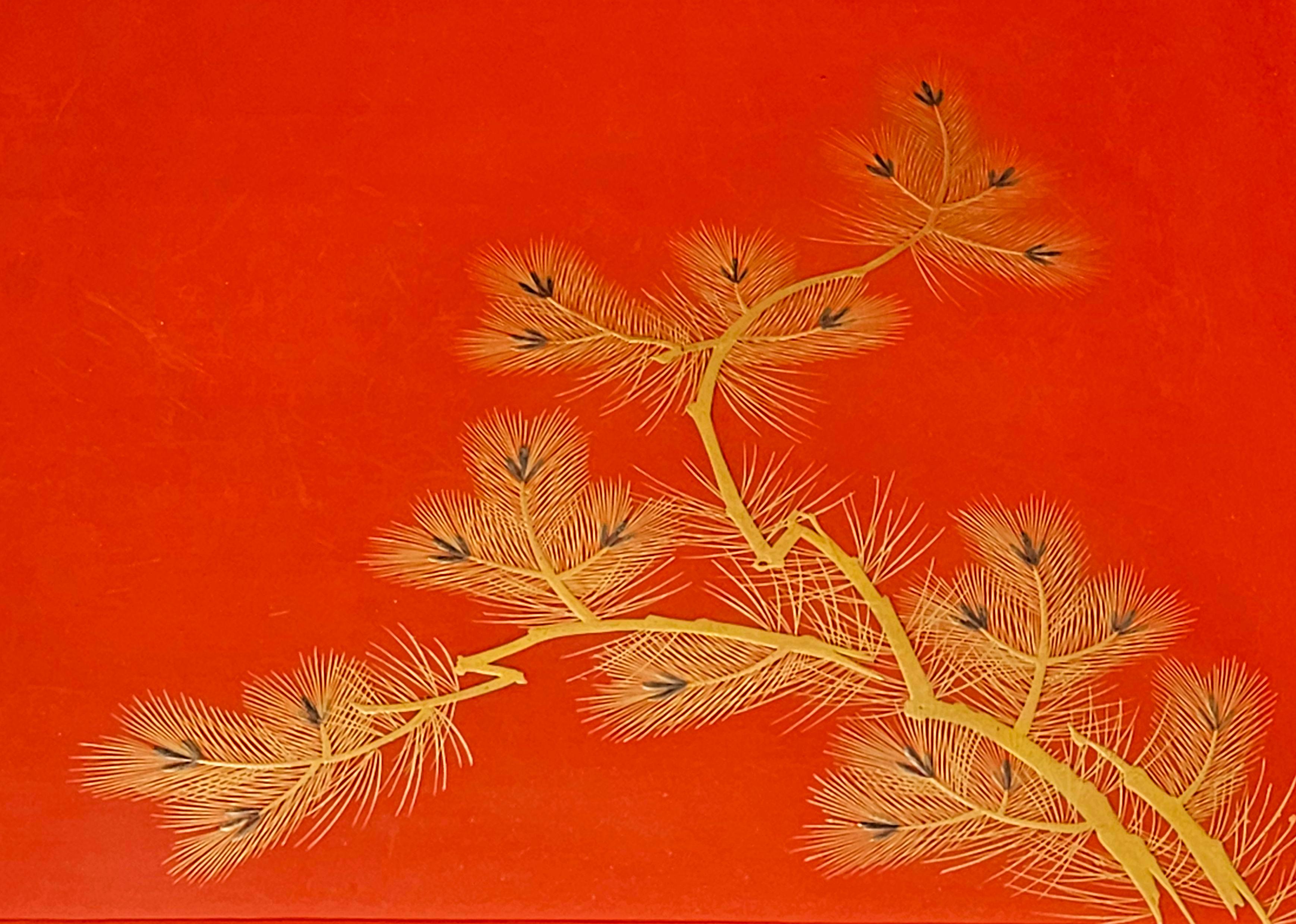 4 Square red footed trays, Early 20th Century For Sale 2