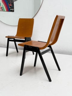 4 Stackable Plywood Chairs by Ronald Rainer for Viennese Civic Hall, 1951 - 1956
