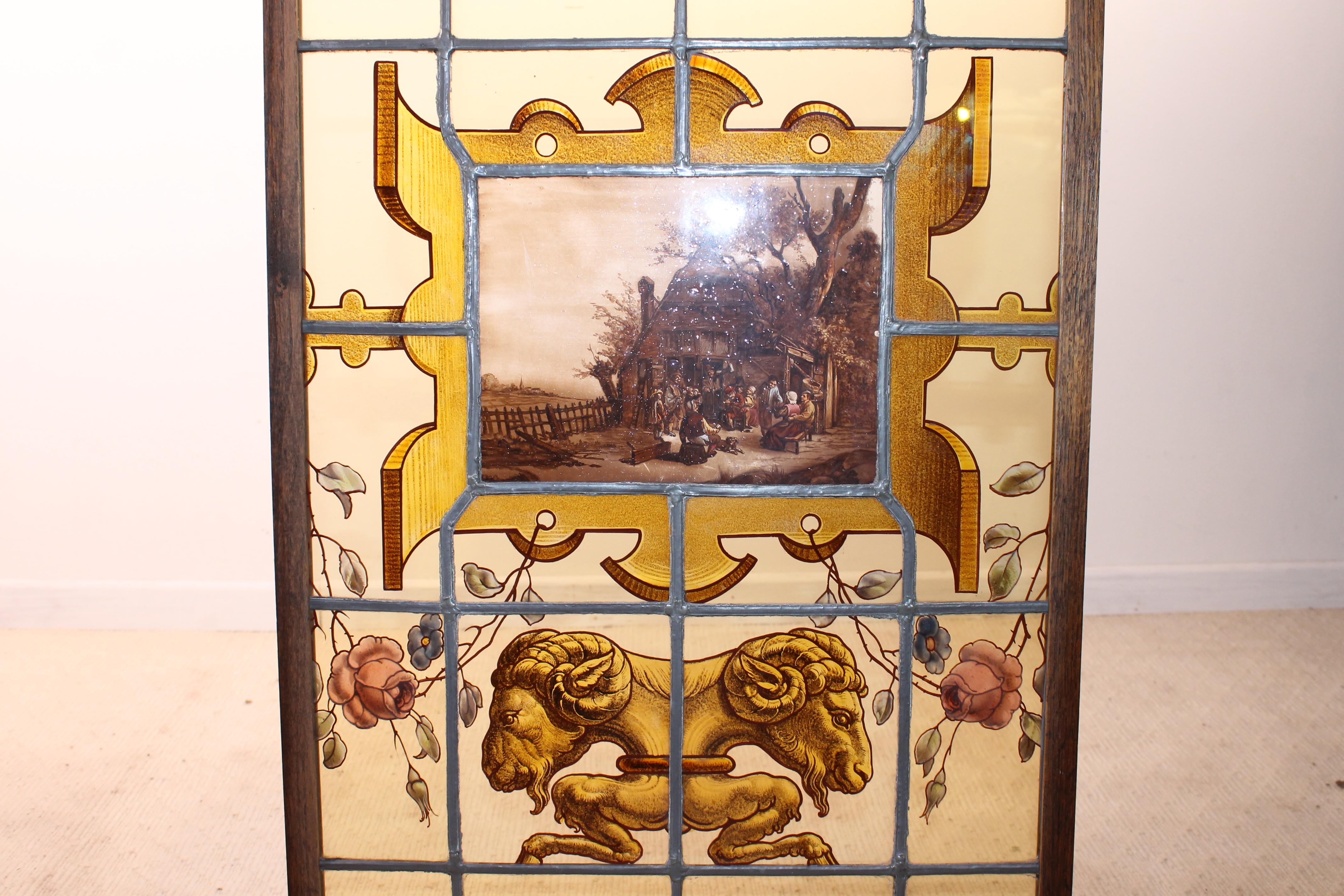 XIXe siècle 4 vitraux de peintres de la Renaissance flamande et de leur peinture en vente