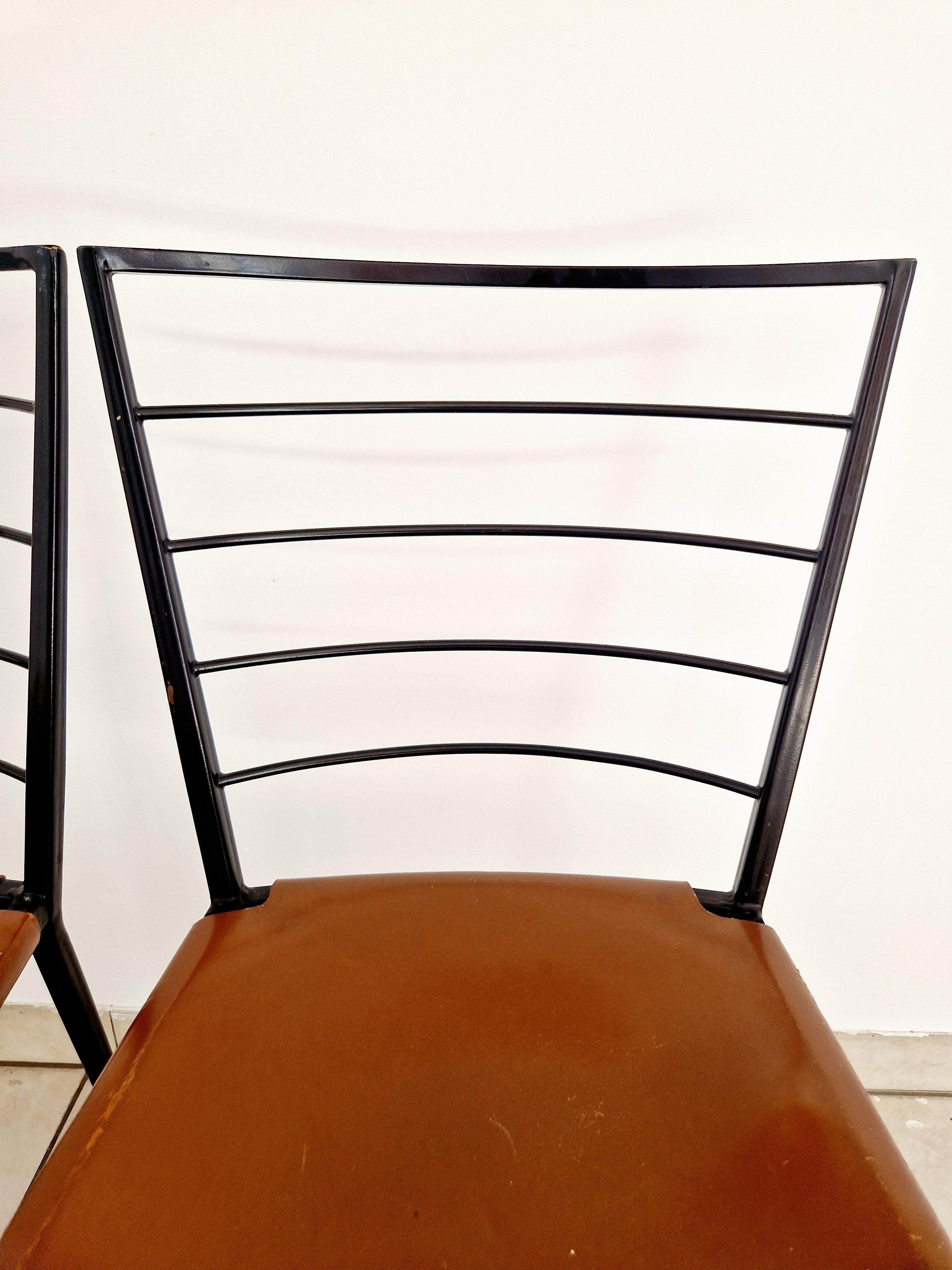 Metal Mid Century Staples Tan Ladderax Dining Chairs 1960s For Sale