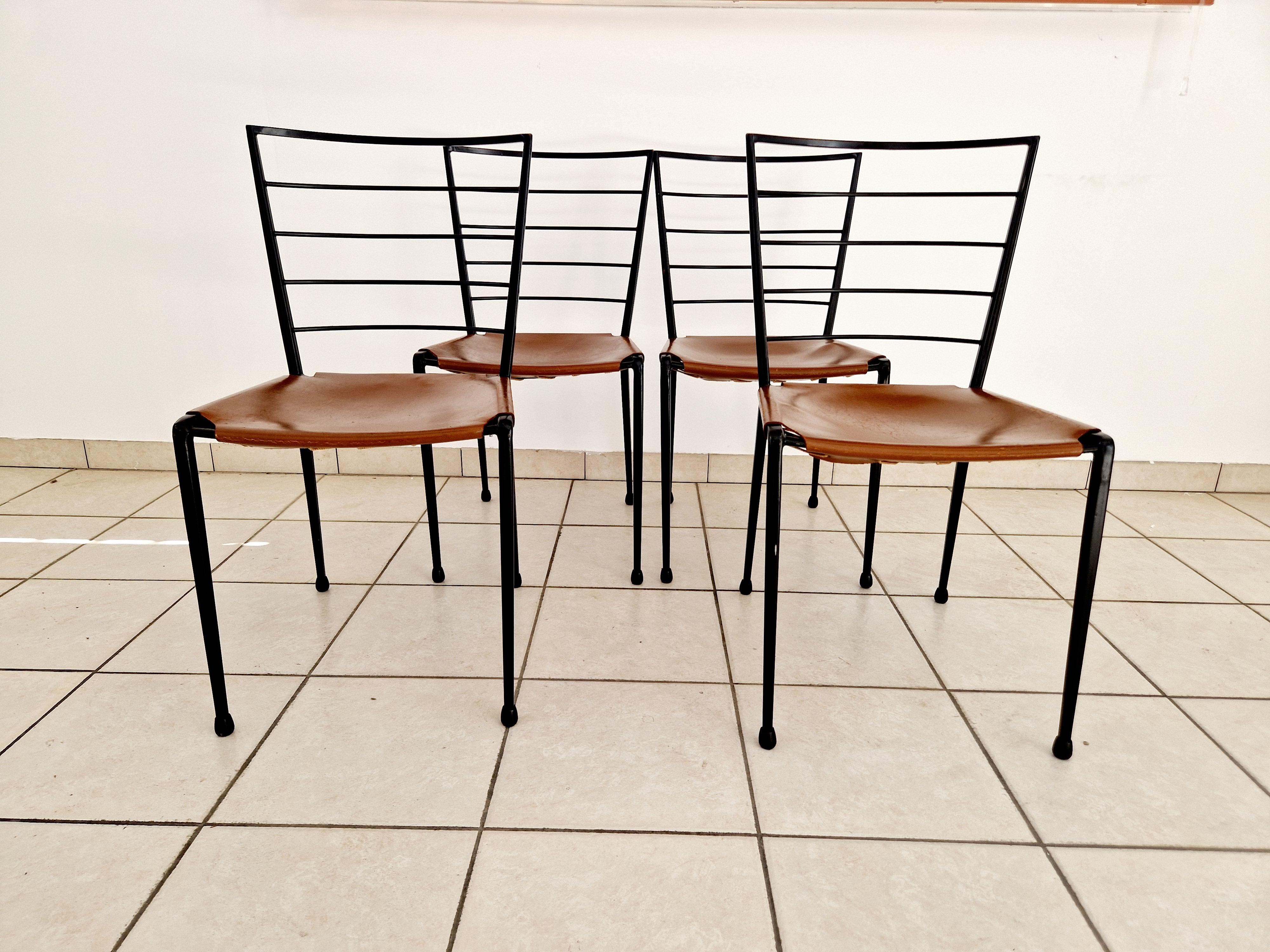 Mid Century Staples Tan Ladderax Dining Chairs 1960s For Sale 2