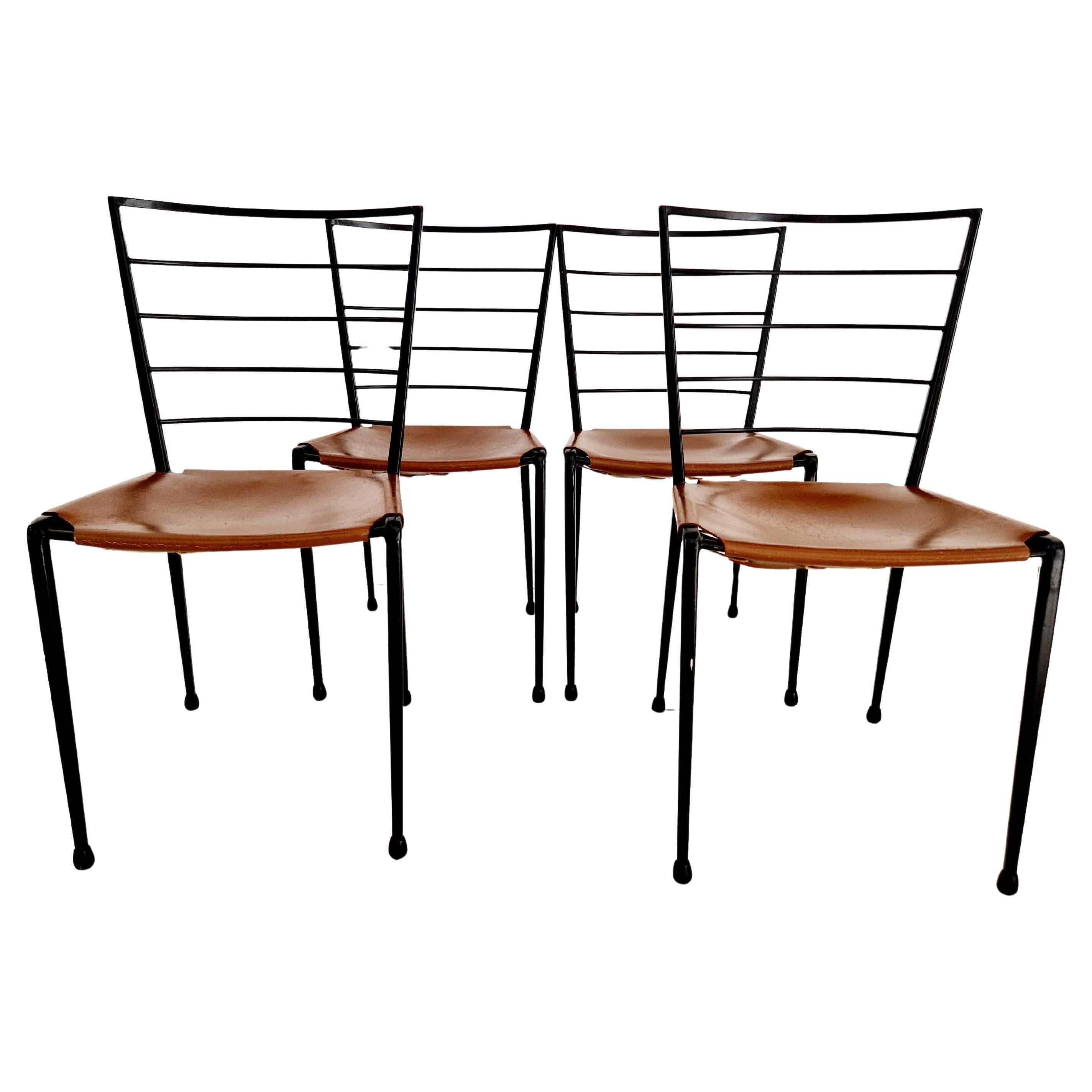 Mid Century Staples Tan Ladderax Dining Chairs 1960s For Sale
