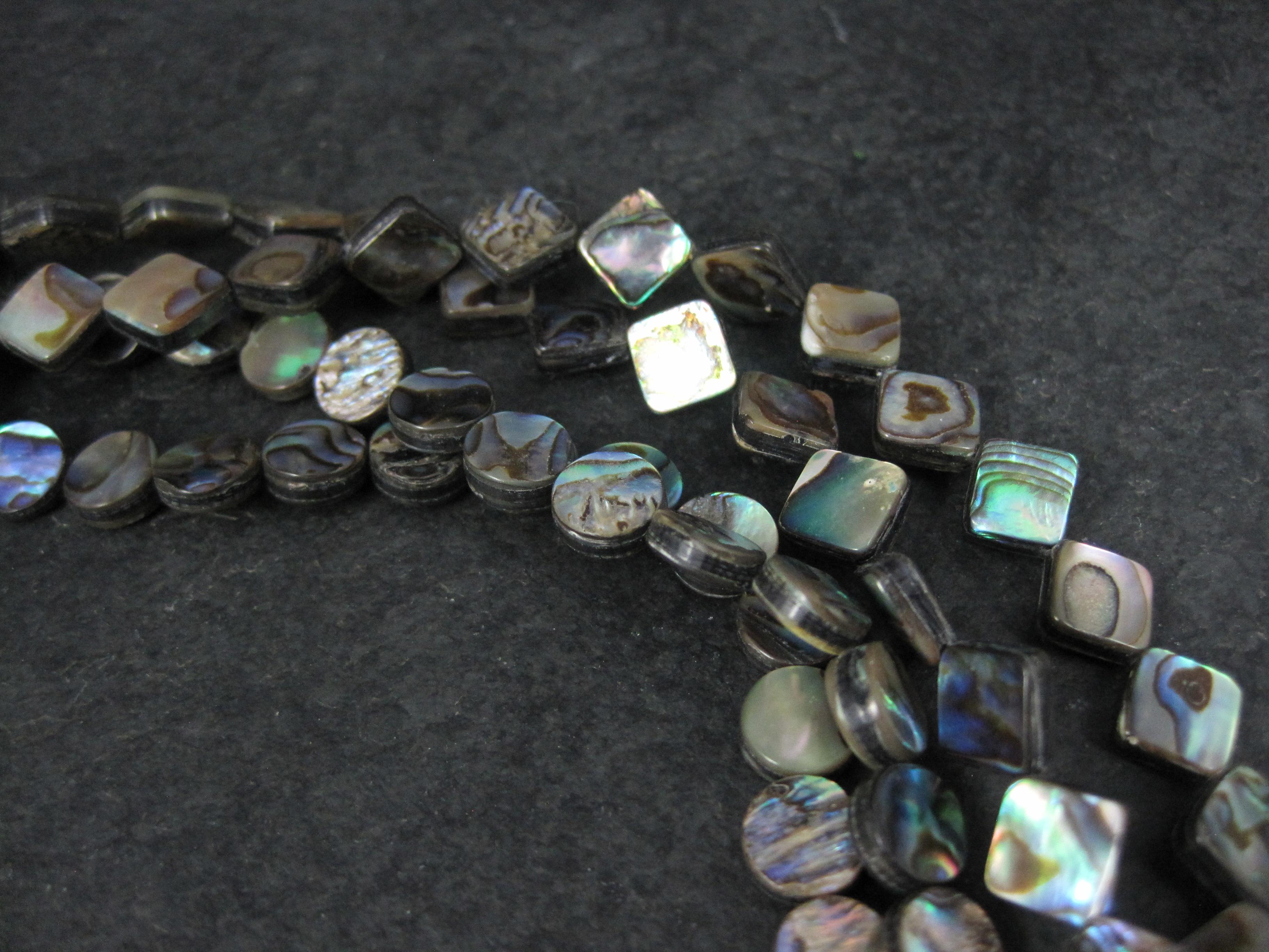 Collana di Abalone a 4 fili con chiusura in argento sterling in vendita 1