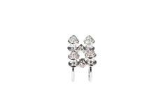 4 Studs White Gold Ring with Diamonds