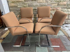 4 Stylish Milo Baughman Cantelievered BRNO Chrome Dining Chair Mid-Century