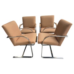 4 eleganti sedie da pranzo BRNO con braccioli a sbalzo di Milo Baughman, cromate, in stile Mid-Century